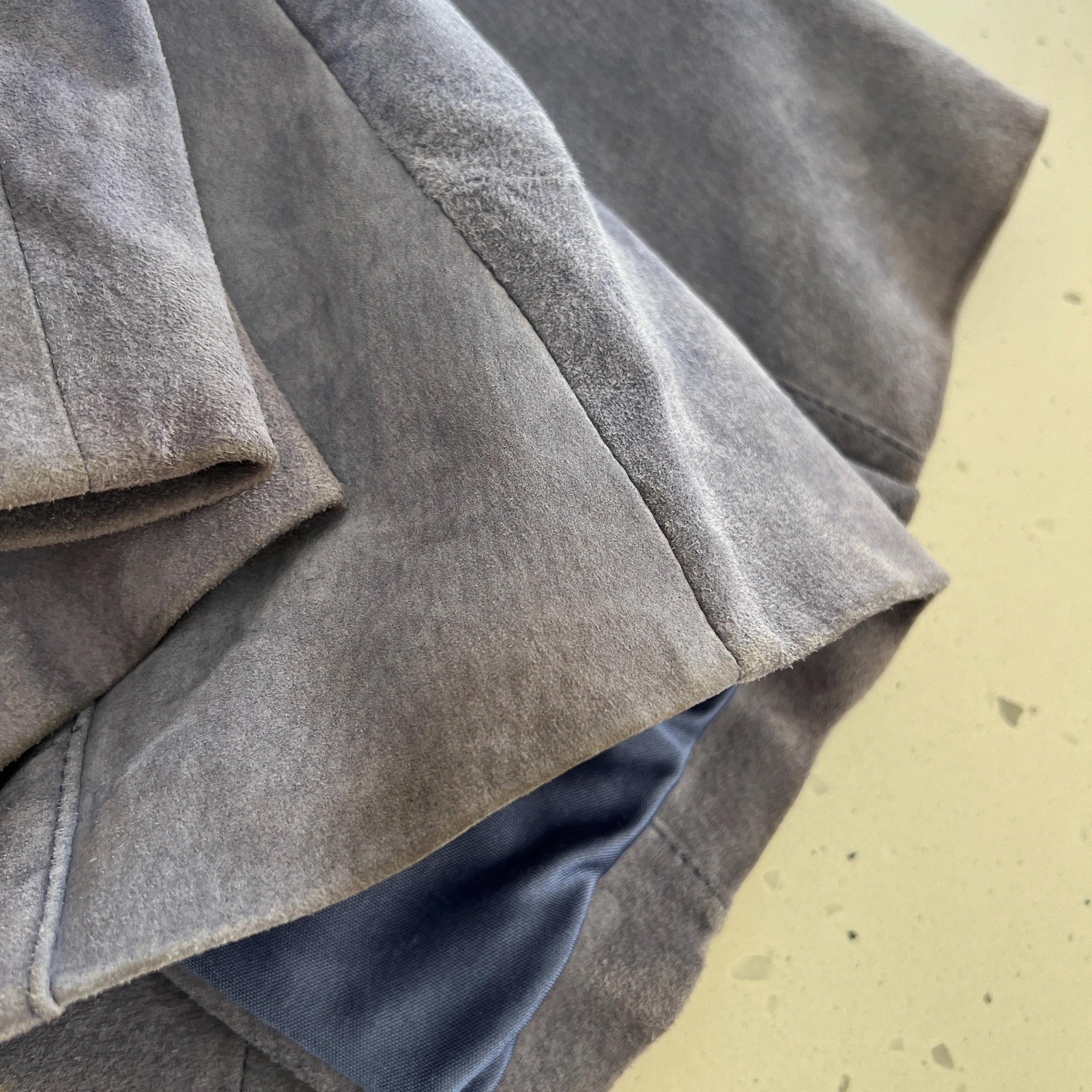 Vintage 1990s Lavender Suede Jacket Minimalist Leather Blazer Lage