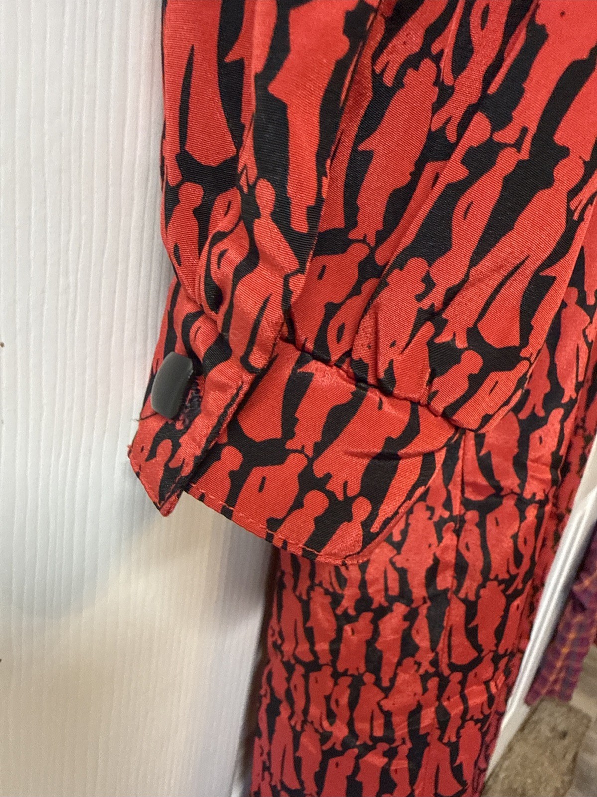 Vintage Henry Lee Petite Red Dress Silhouette Man & Woman Fabric Must See 10