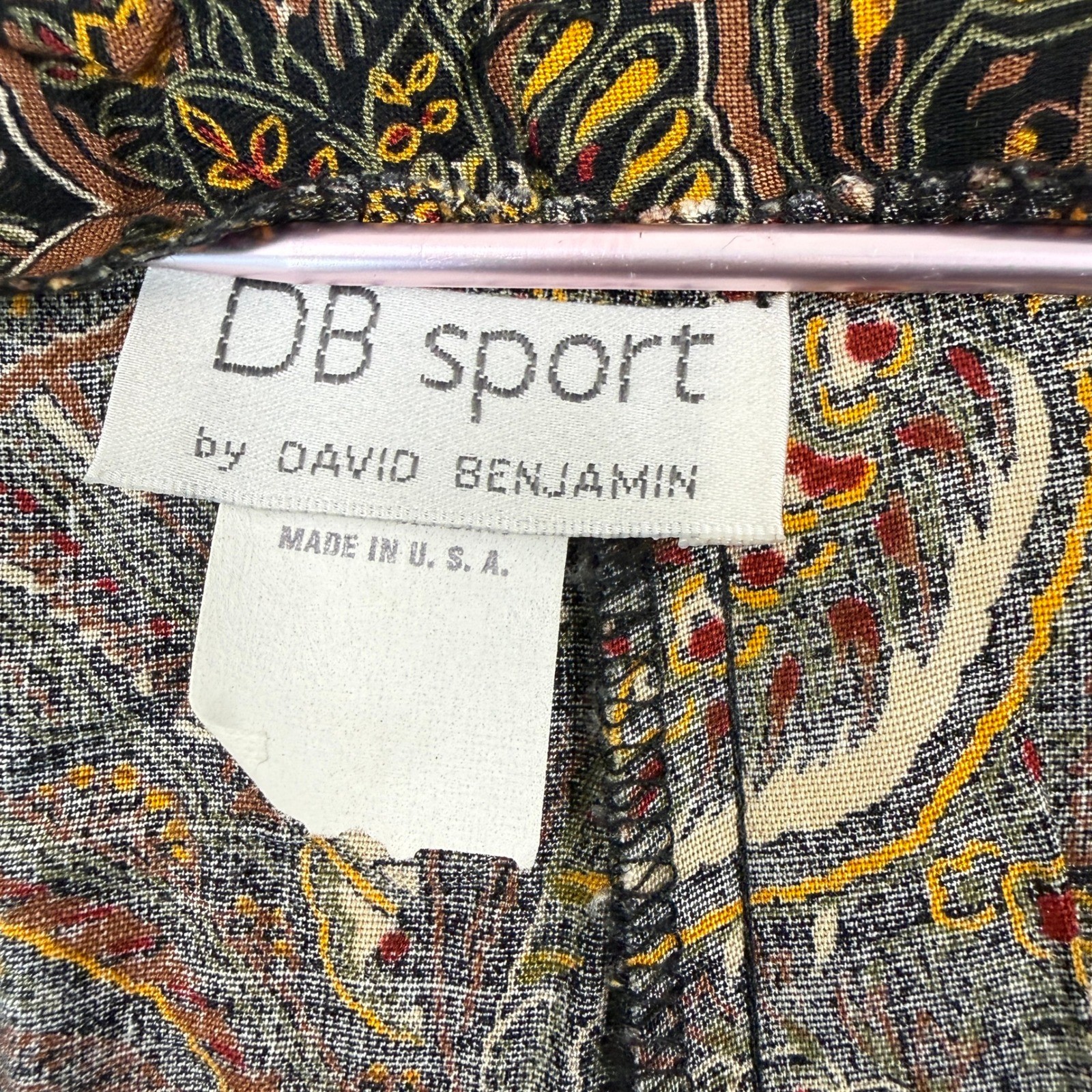 Vintage DB Sport Paisley Culotte Gaucho Shorts Women XS Earthy Flowy Boho Grunge