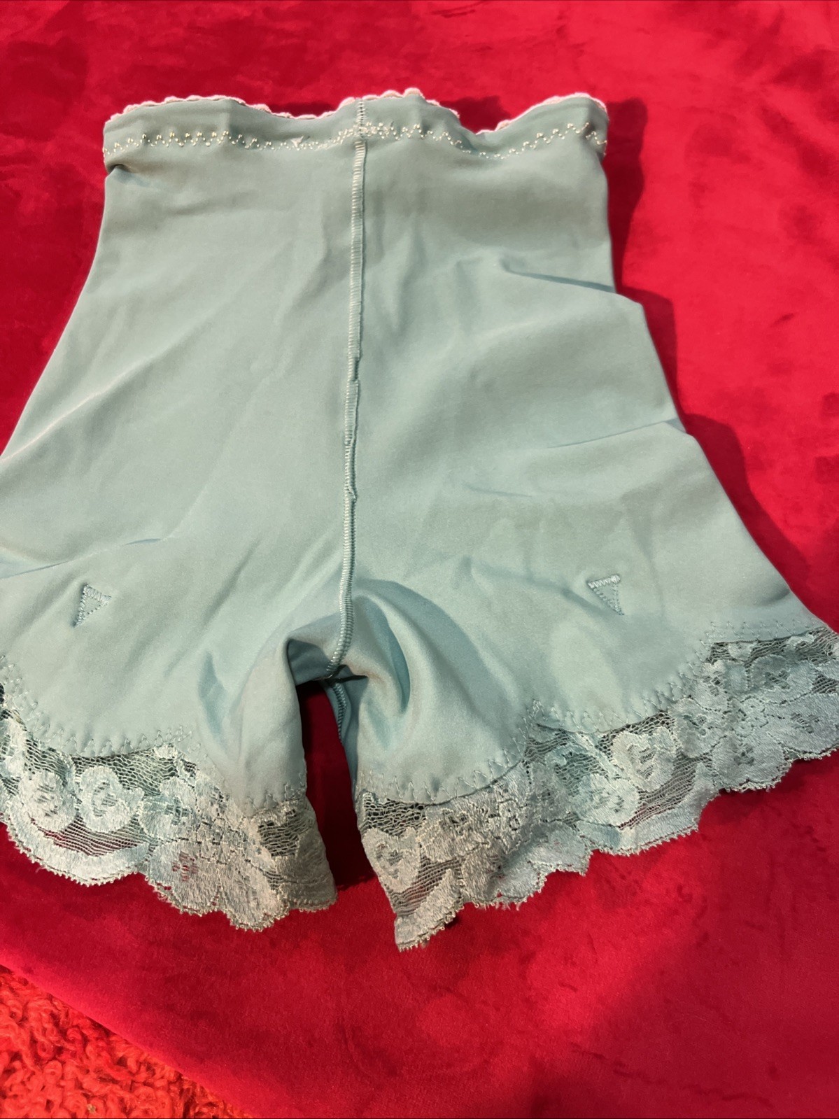 Vtg 60’s Hollywood Vassarette Pettipants Panty Girdle Lace Sea Foam Green Small