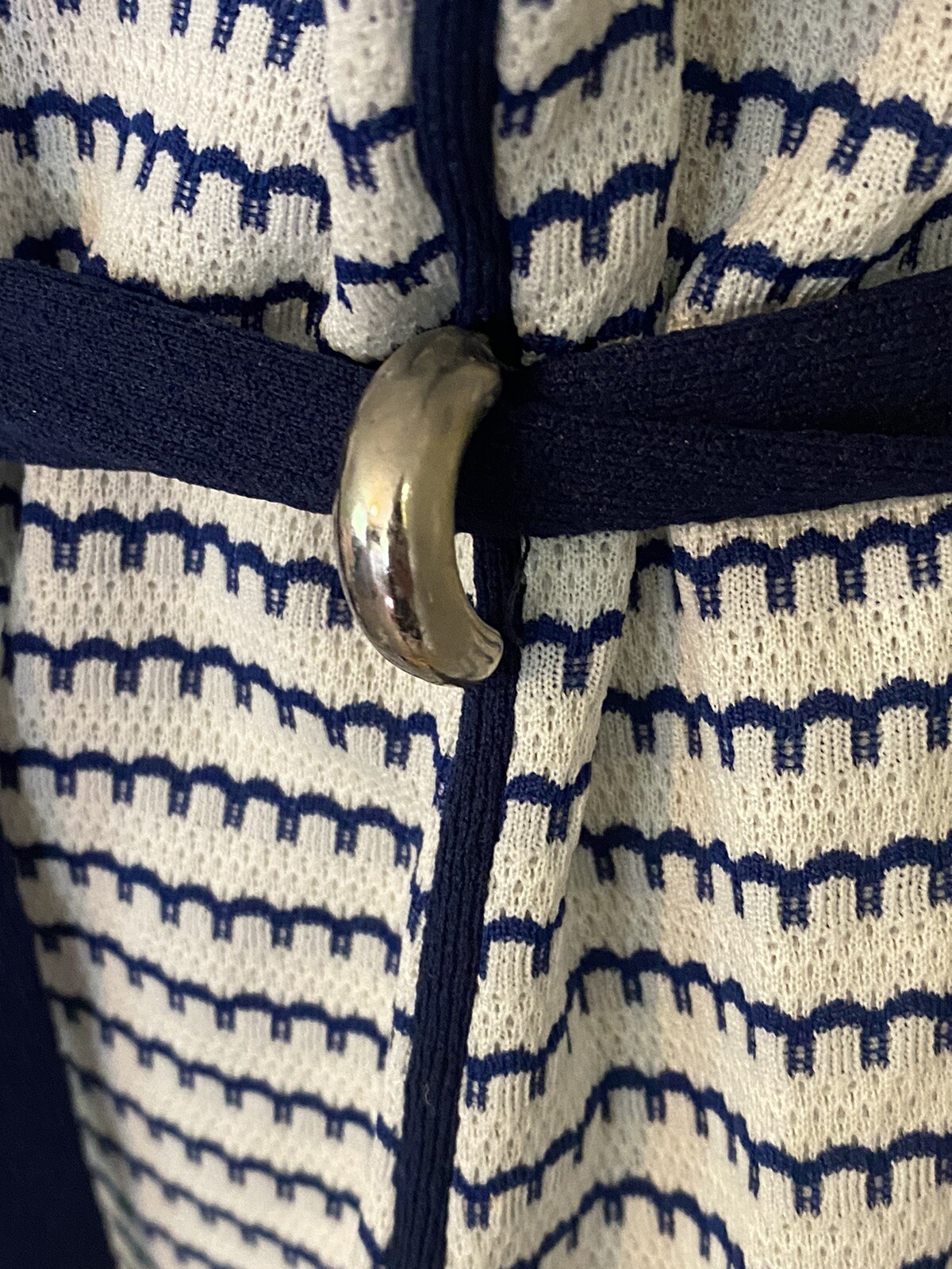 70’s Sears Dress Blue White With Belt New With Original Tags Right Track Brand