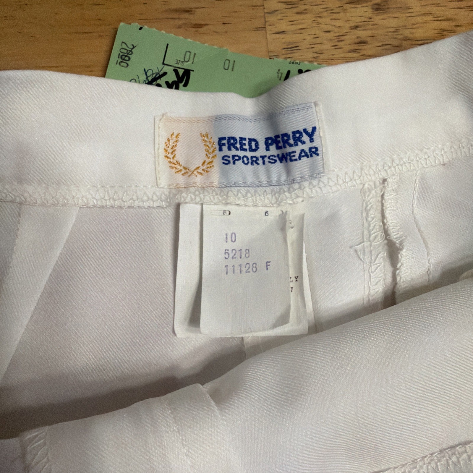 Vintage Fred Perry White Tennis Shorts NWT Deadstock Size 10 80s Rare Skirt