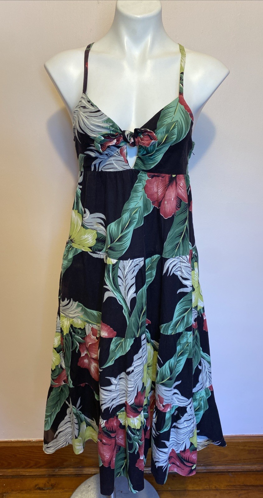 VTG 70’s Young Edwardian Arpeja Midi Sleeveless multicolored Floral Dress M