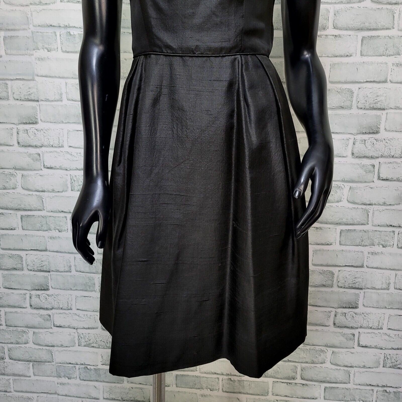 Vintage 60s Handmade Black Cocktail Dress A Line Mod Mad Men Party Womens S