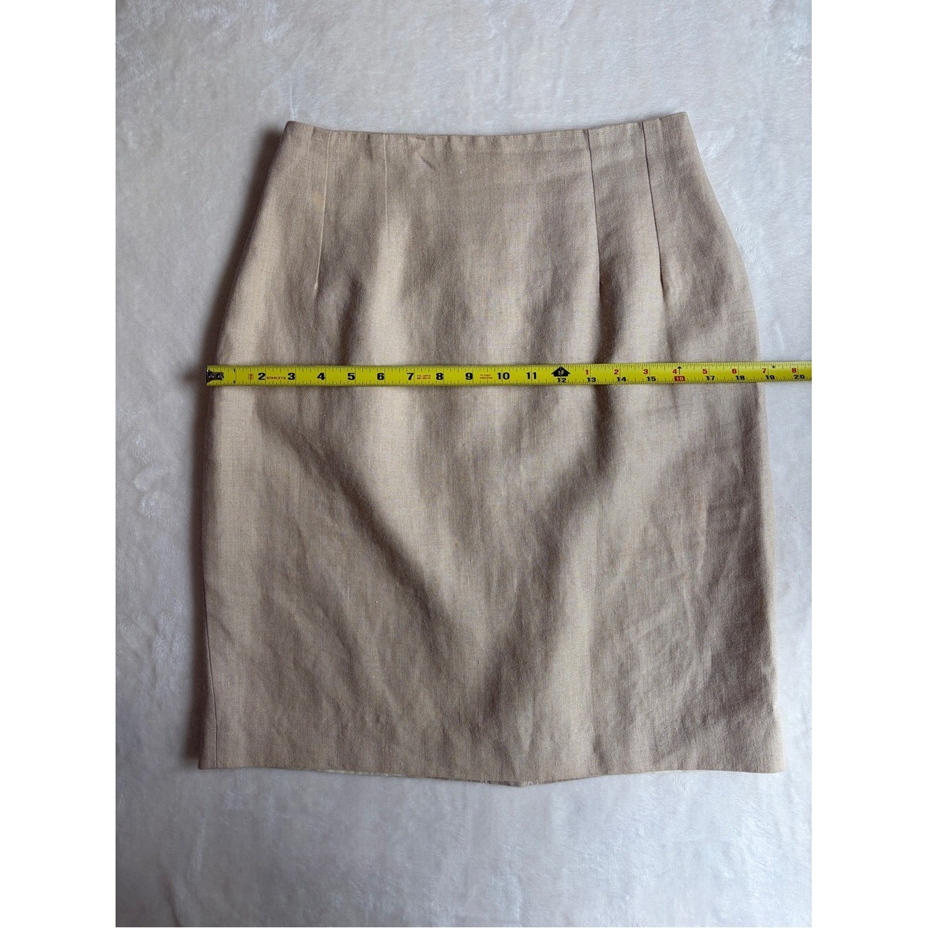 Vintage Carol Horn Workshop Linen Pencil Skirt – Beige / Oatmeal – Size 8
