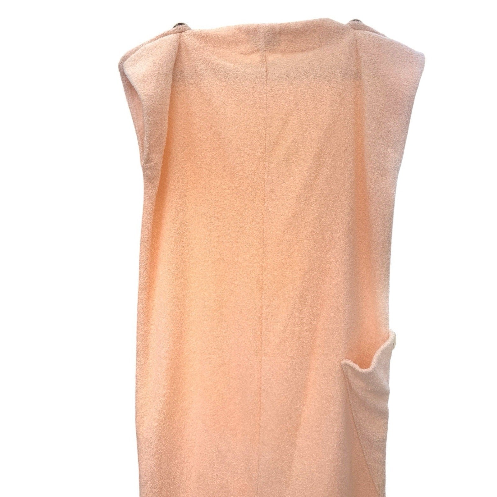 Pierre Cardin 60s 70s Terrycloth Towel Maxi Dress MCM Vtg Sheath Chic Sz M