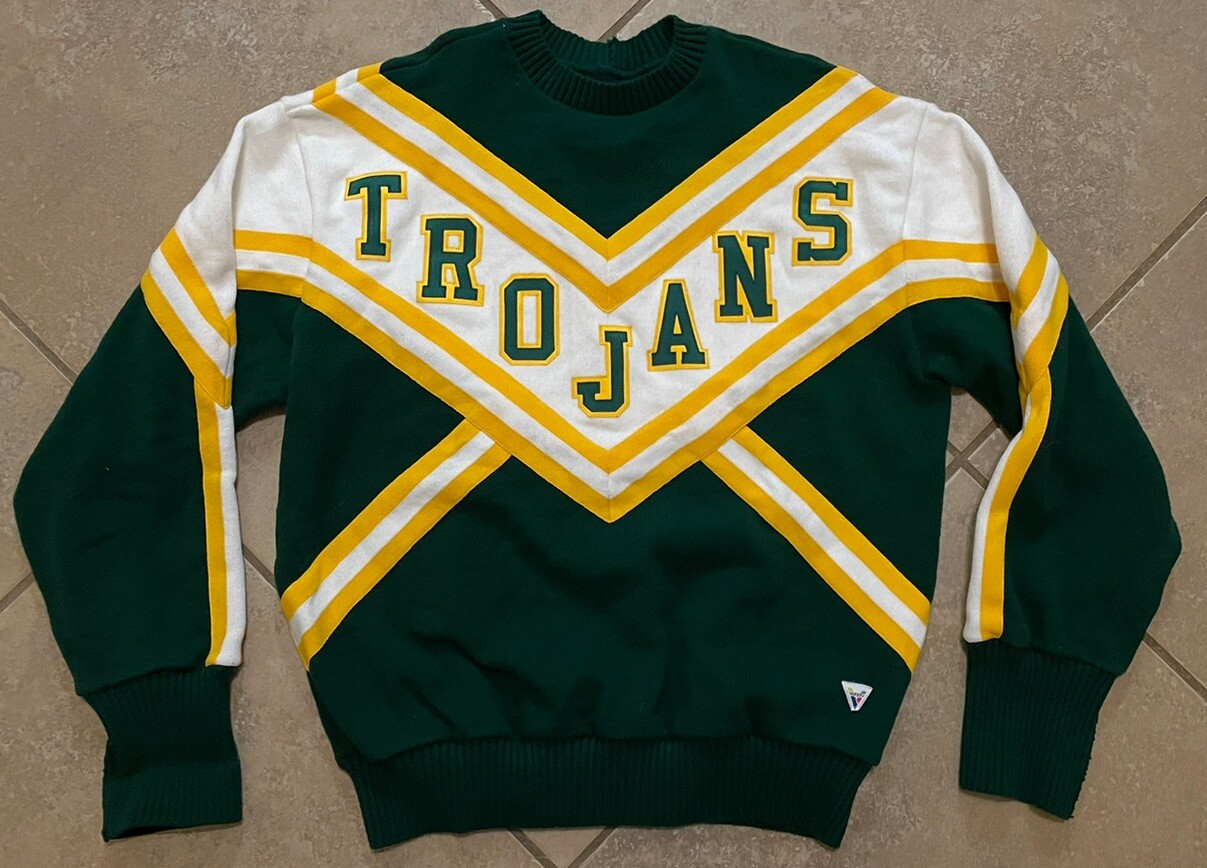 Vtg Varsity Spirit Fashions USC Trojans Cheer Sweater Size 44 Acrylic Mens XL