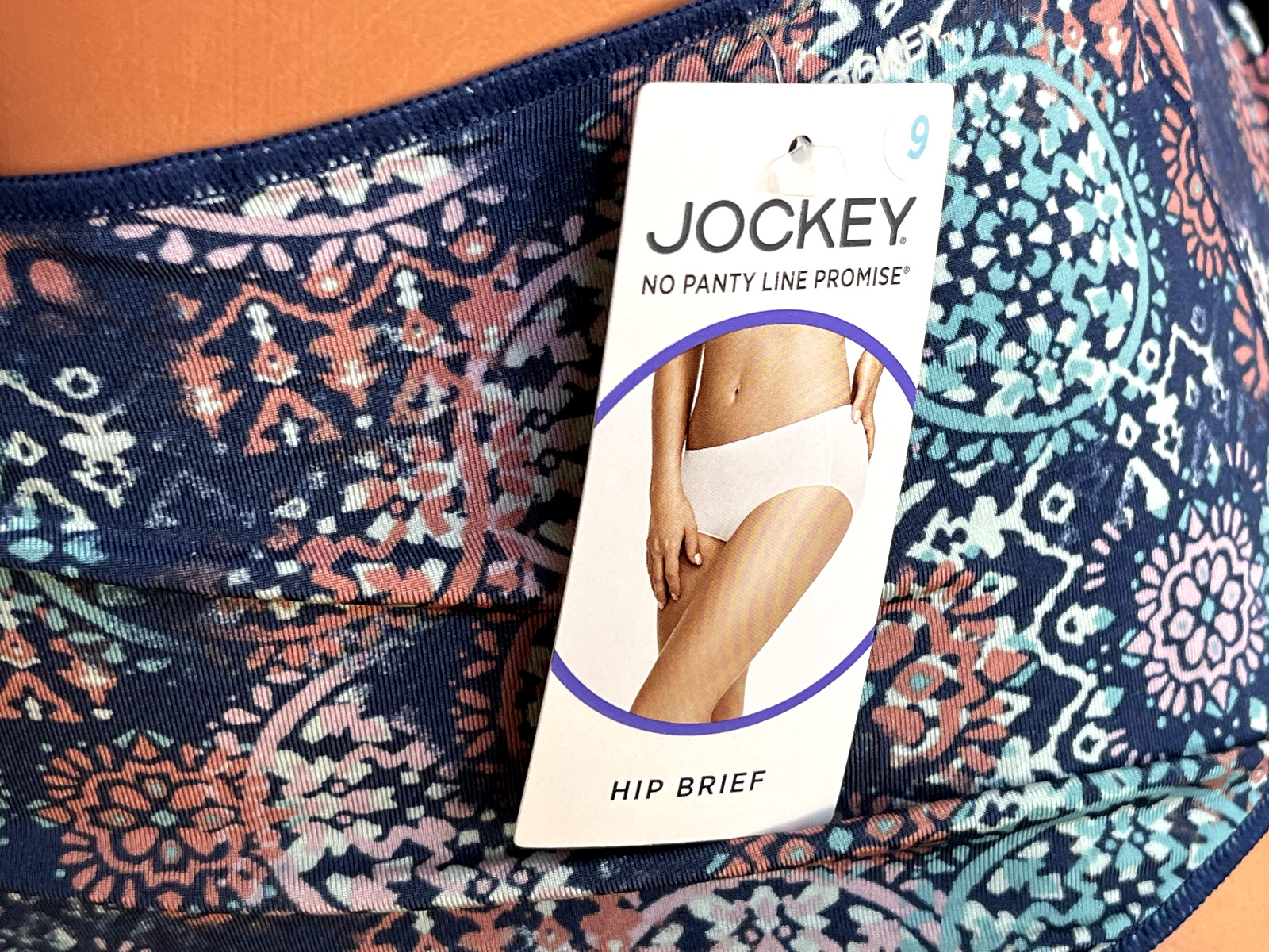 Jockey 9/2XL Slinky Silky Smooth Mosaic Hi Cut Hip Brief Nylon Panties NWT #299