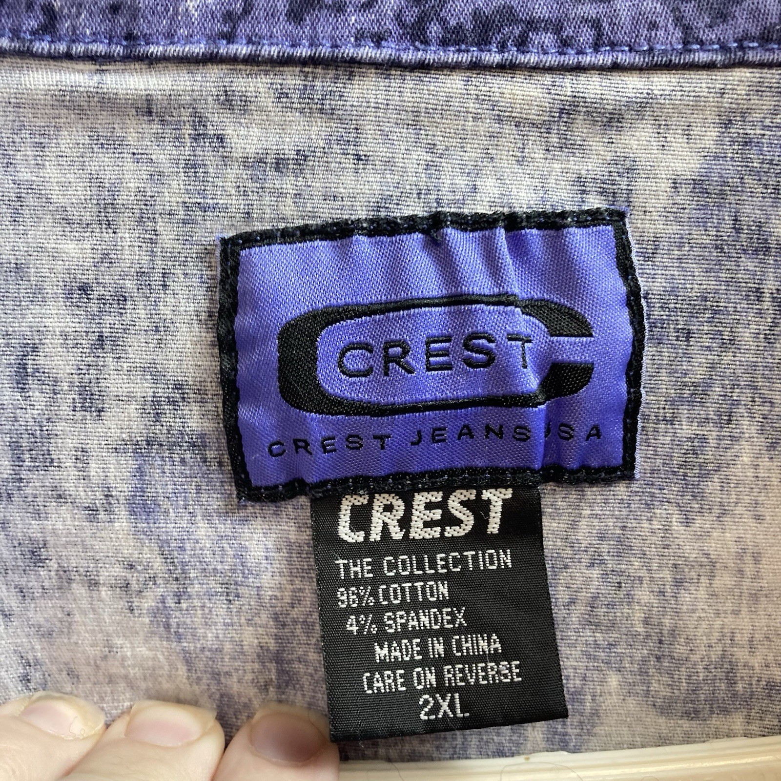 VTG Purple Crest Denim Jacket Jeans Set 90s Stretch Sz 2X -20 Acid Wash Urban