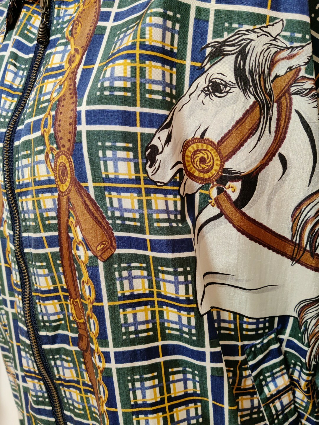 Vintage Women’s Large Rare Horse Checker Designer Jogging Suit Set Andy Johns