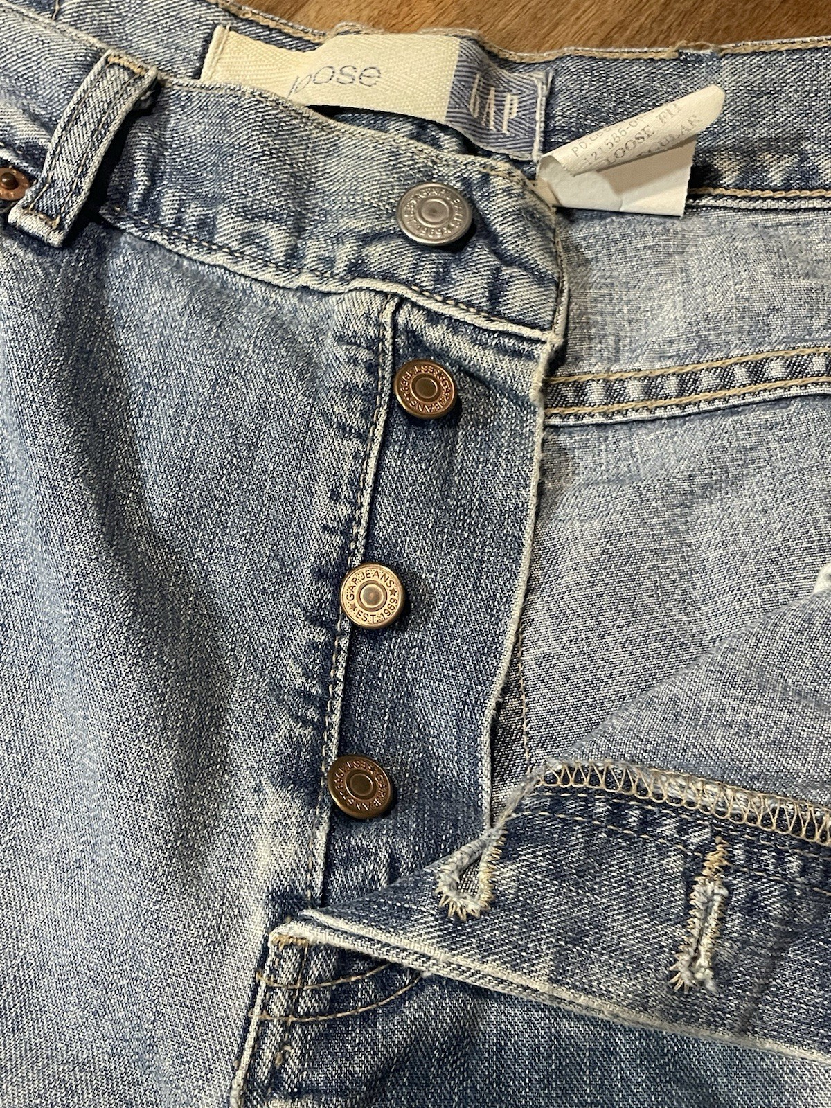 Vintage GAP Jeans 10 Loose Fit Baggy Button Fly Made In USA 90’s Grunge