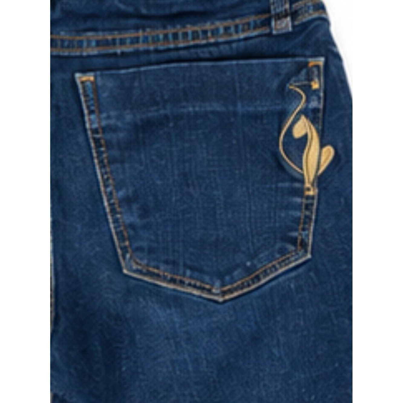 Vintage Y2K Baby Phat Silver Label Bootcut Jeans Size 1 Dark Wash Gold Cat Logo