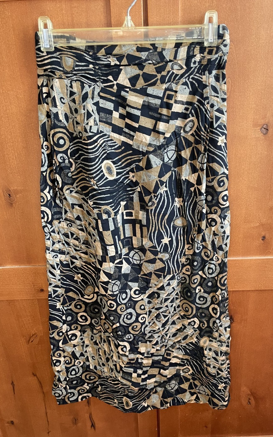 Vintage Ms Interpret New York Top and Skirt Set sz 8 Black & Gold Glitter Print
