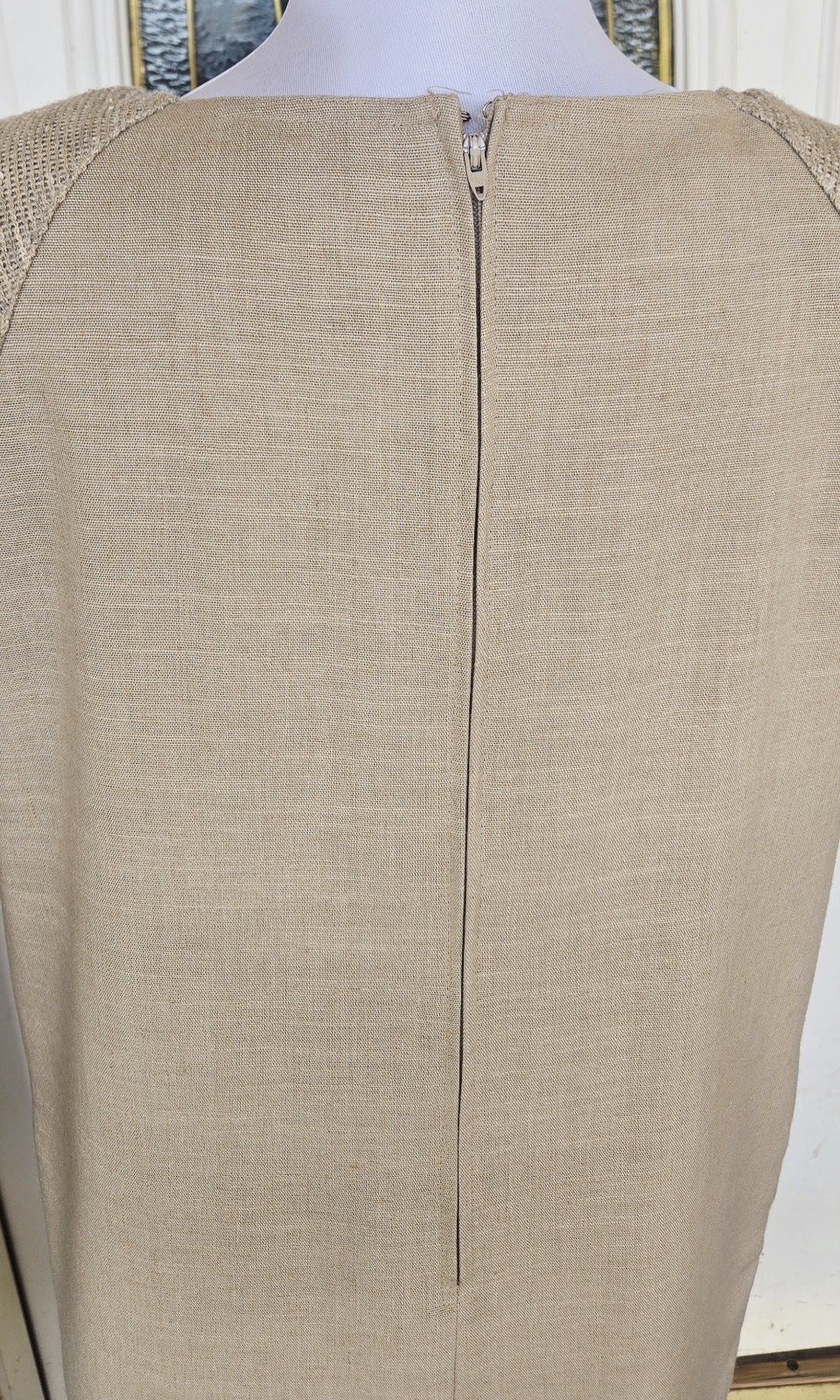 1980s ELLEN HART ORIGINALS Linen Dress With Matching Kimono Style Cardigan L/XL