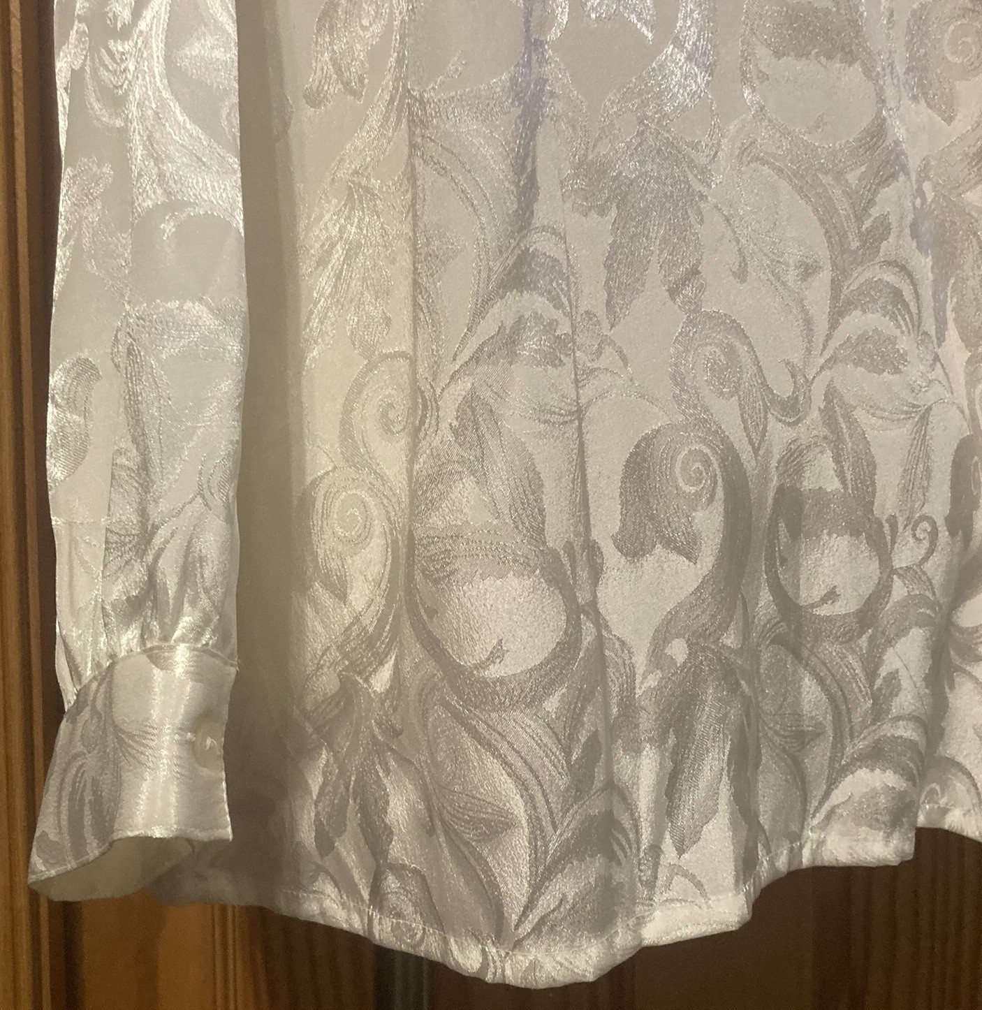 80s Vtg NEW Sateen Floral Career Blouse Shoulder Pads Pleated NOSWT Roaman’s A6