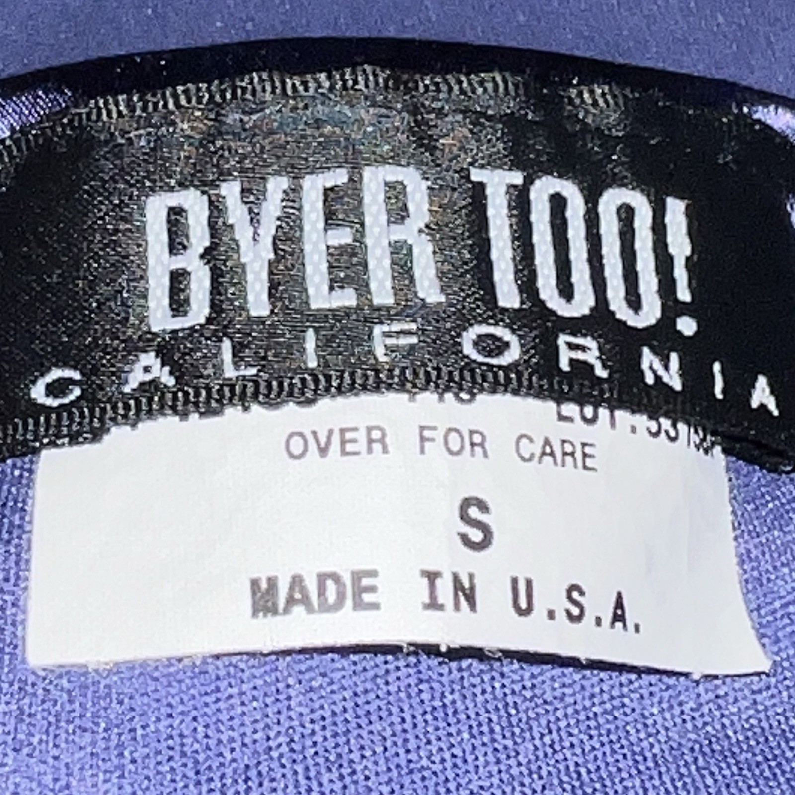 Vintage Byer Too California Maxi Slip Dress S Purple Glitter Floral Made USA