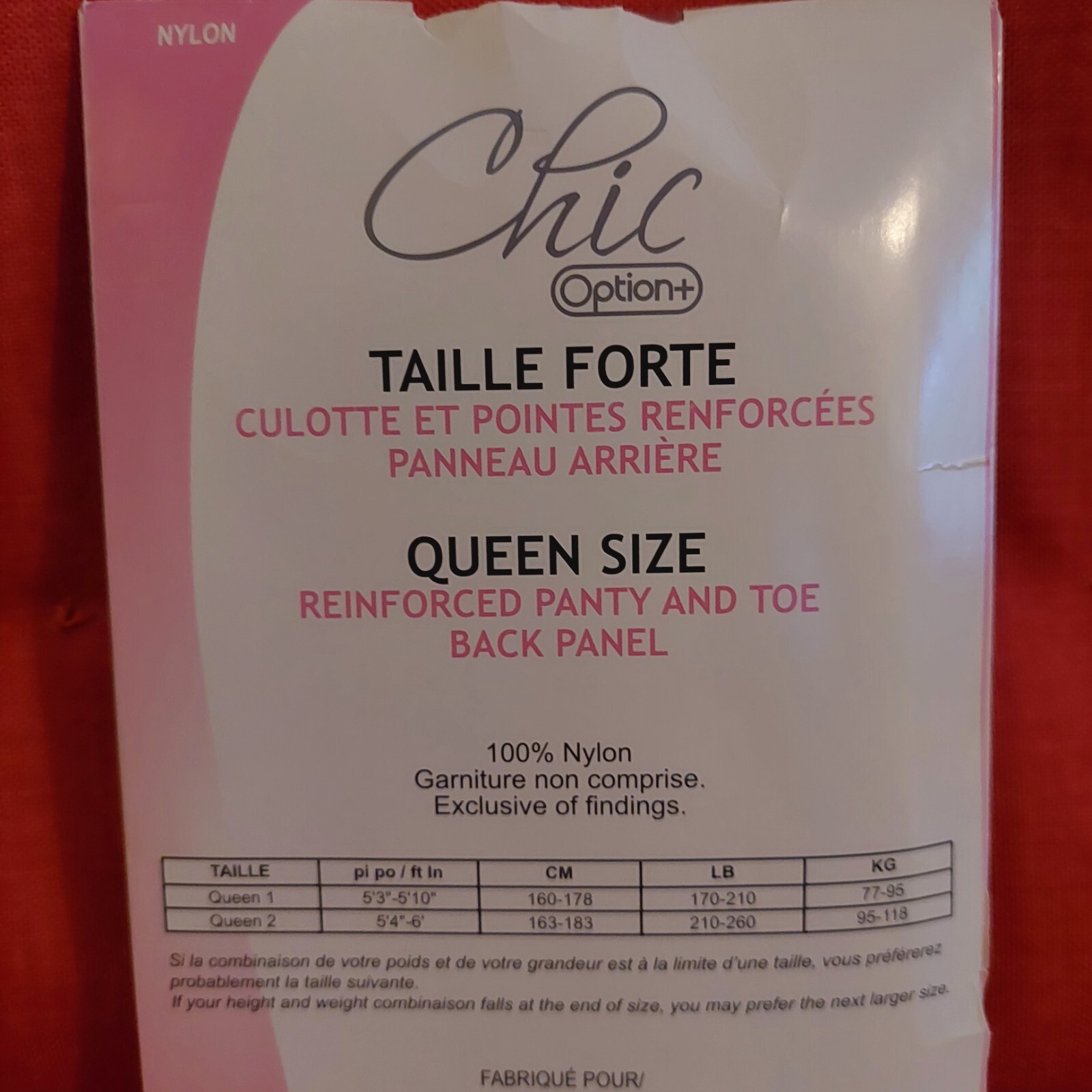 Vintage Pantyhose Option+ Color Charcoal Queen Size 1 BQUE2