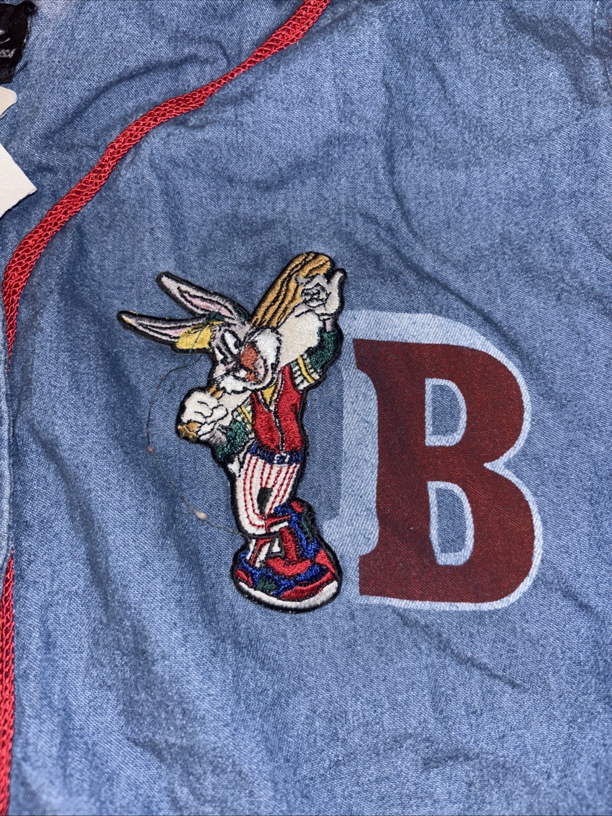 Vintage 1992 Top Line USA Looney Tunes Embroidered Denim Button Up