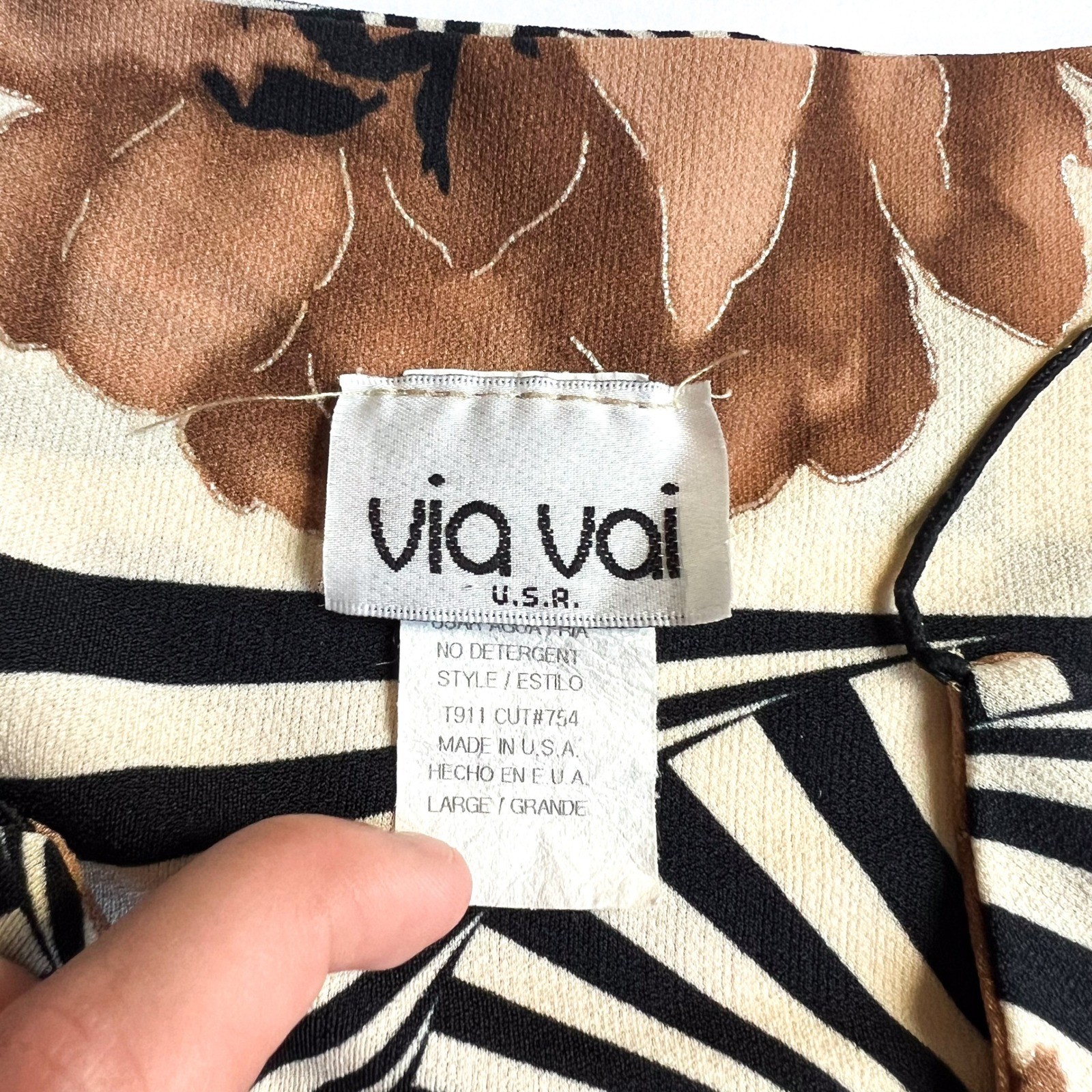 90s Via Vai Spaghetti Strap Patterned Top