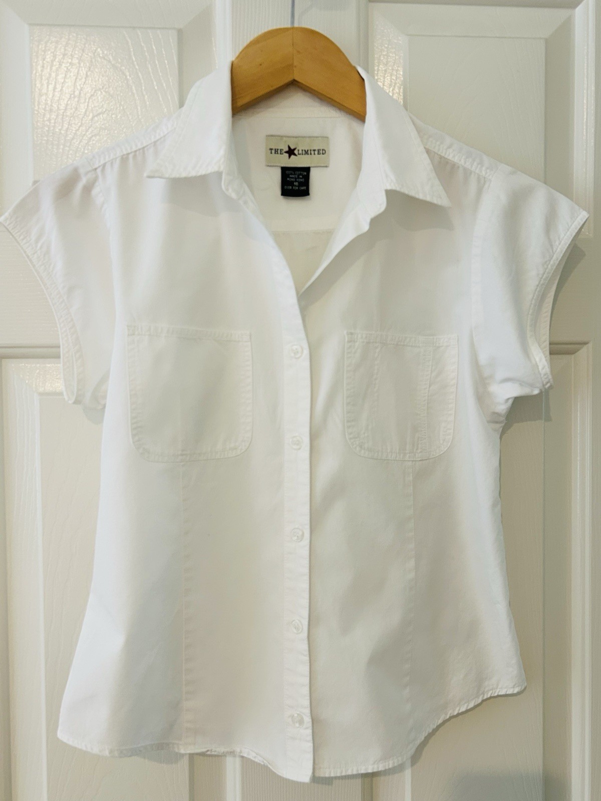 Vintage 90’s The Limited 100% Cotton White Button Front Blouse Fit as Small