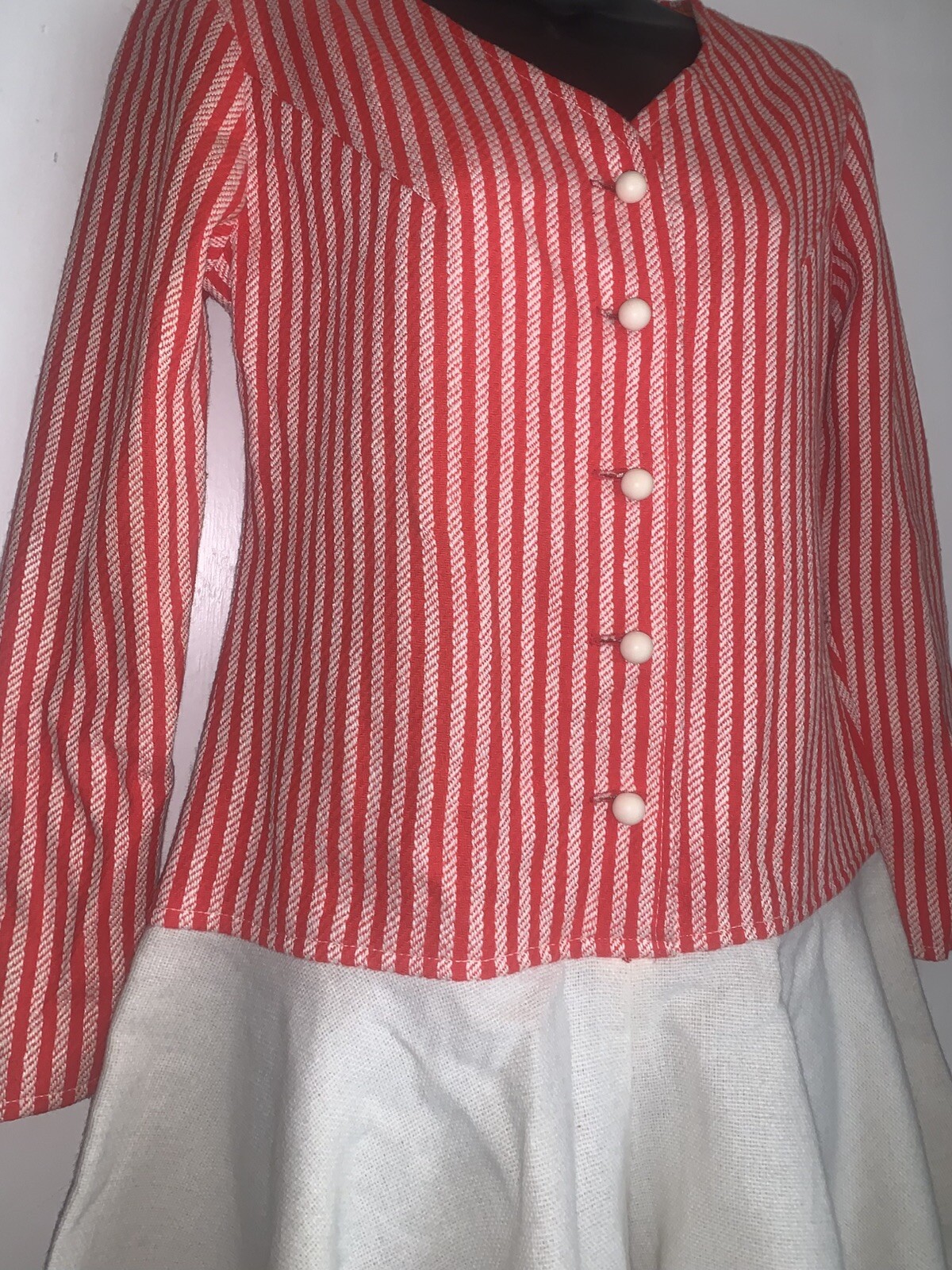 Vtg 70s california charmer by charm of hollywood jumper red stripe wool blend