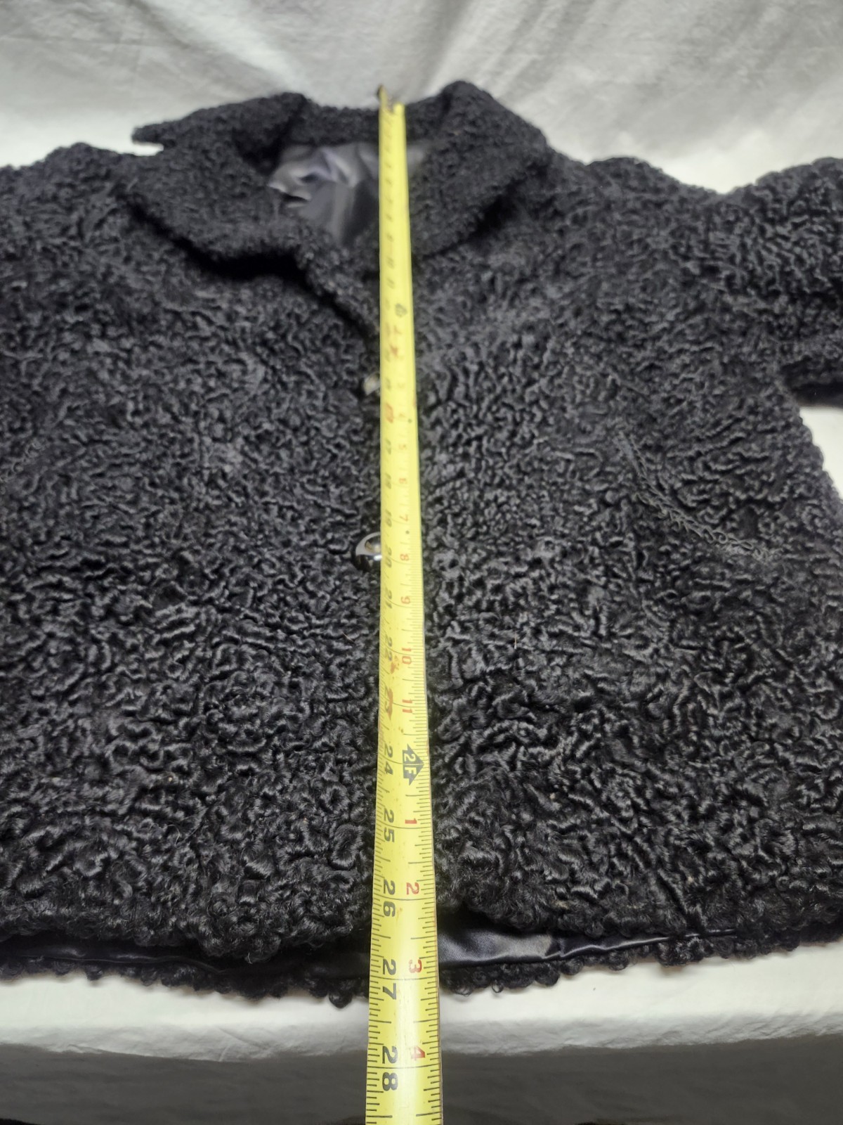Vintage Curly Persian Lamb Wool Coat Silk Lined 40s 50s Old Money Mob Wife