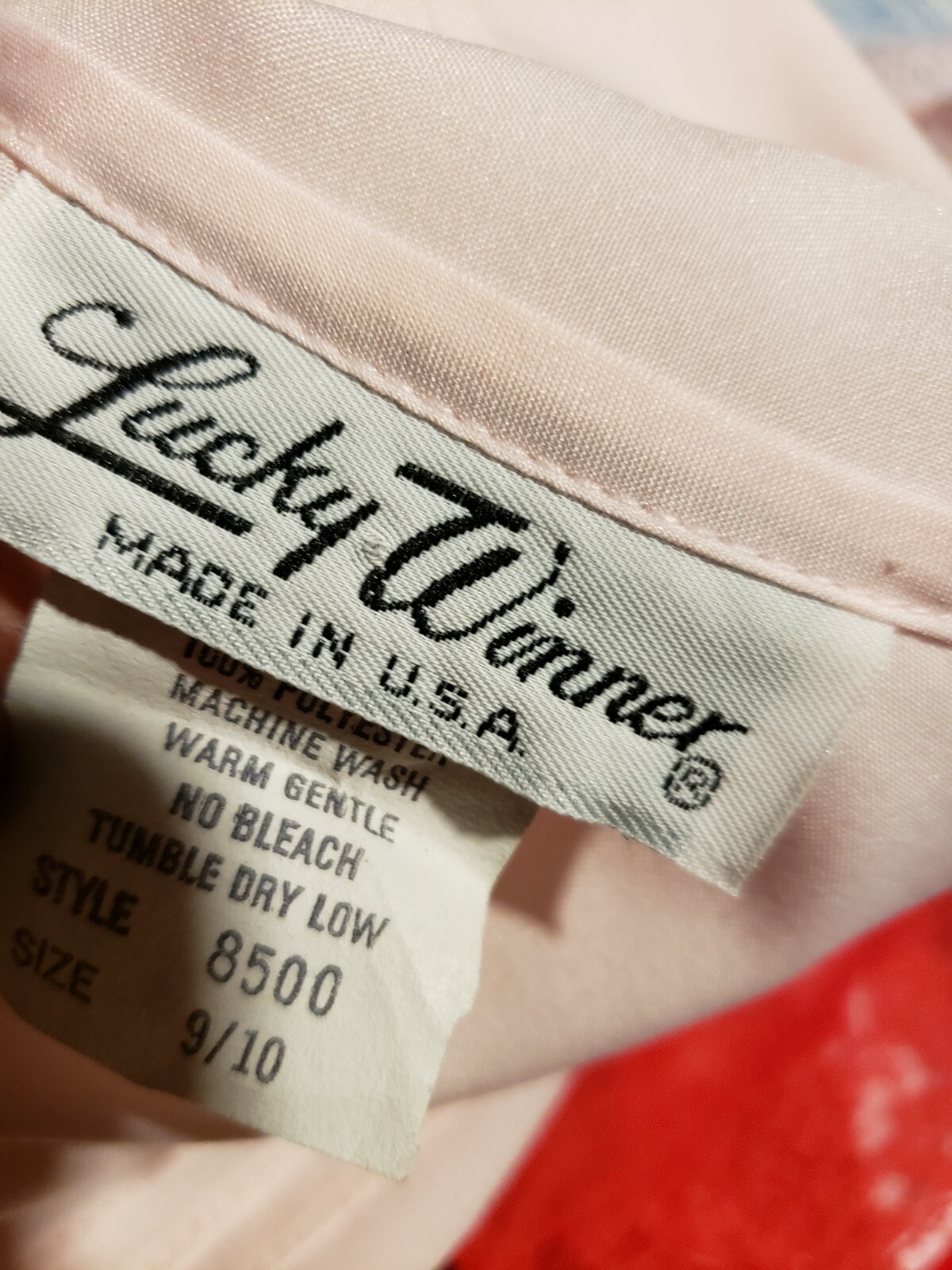 Vintage 80s Lucky Winner Modest Secretary Blouse Size M Geek Chic Pink