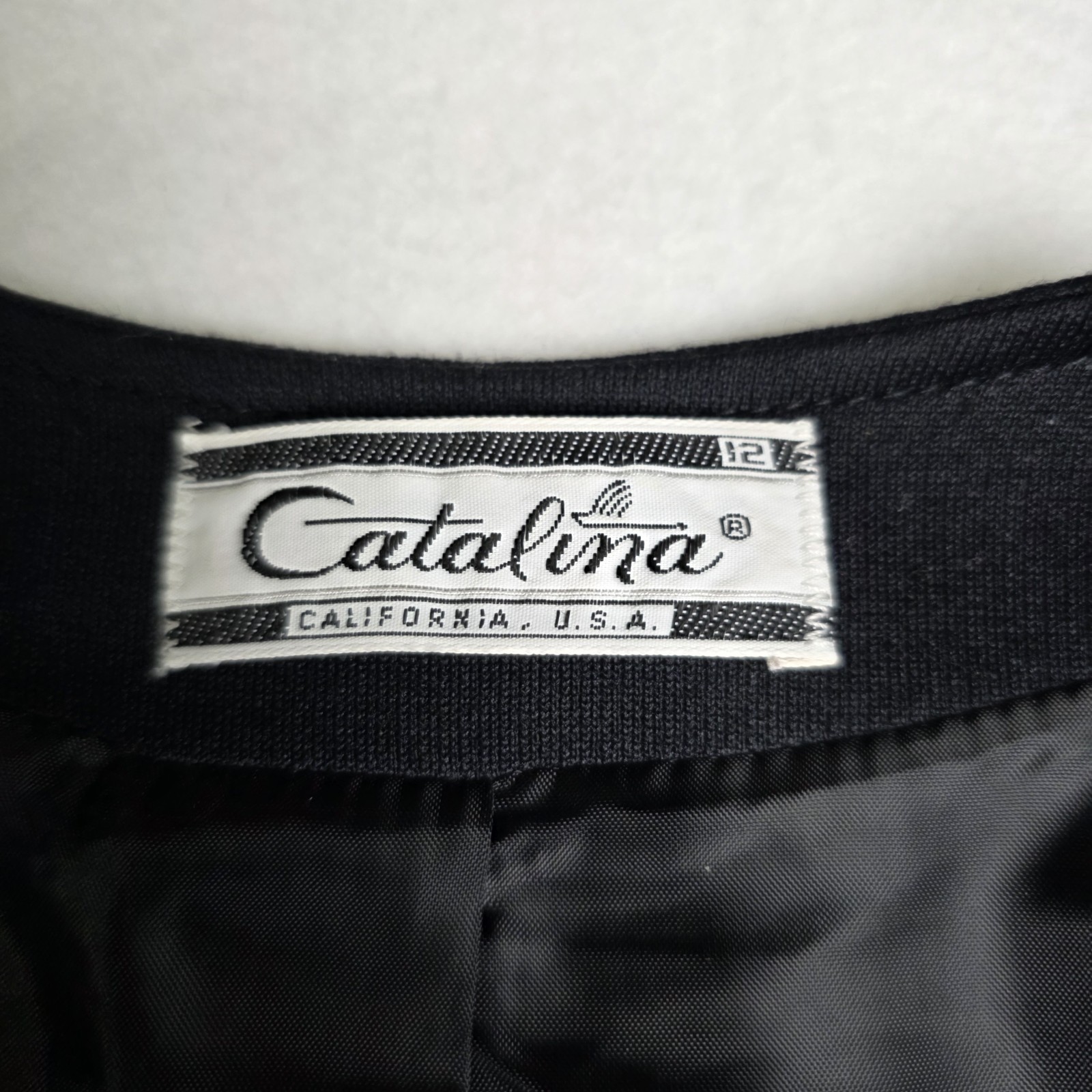 Vintage Catalina California Women’s Blazer Jacket Open Front Lined Black Size 12