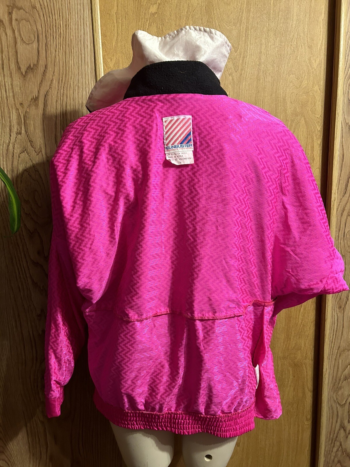 Y2k Neon Pink Jacket Colorblock Windbreaker Pullover L Sunbuster Ski Nylon 1980s