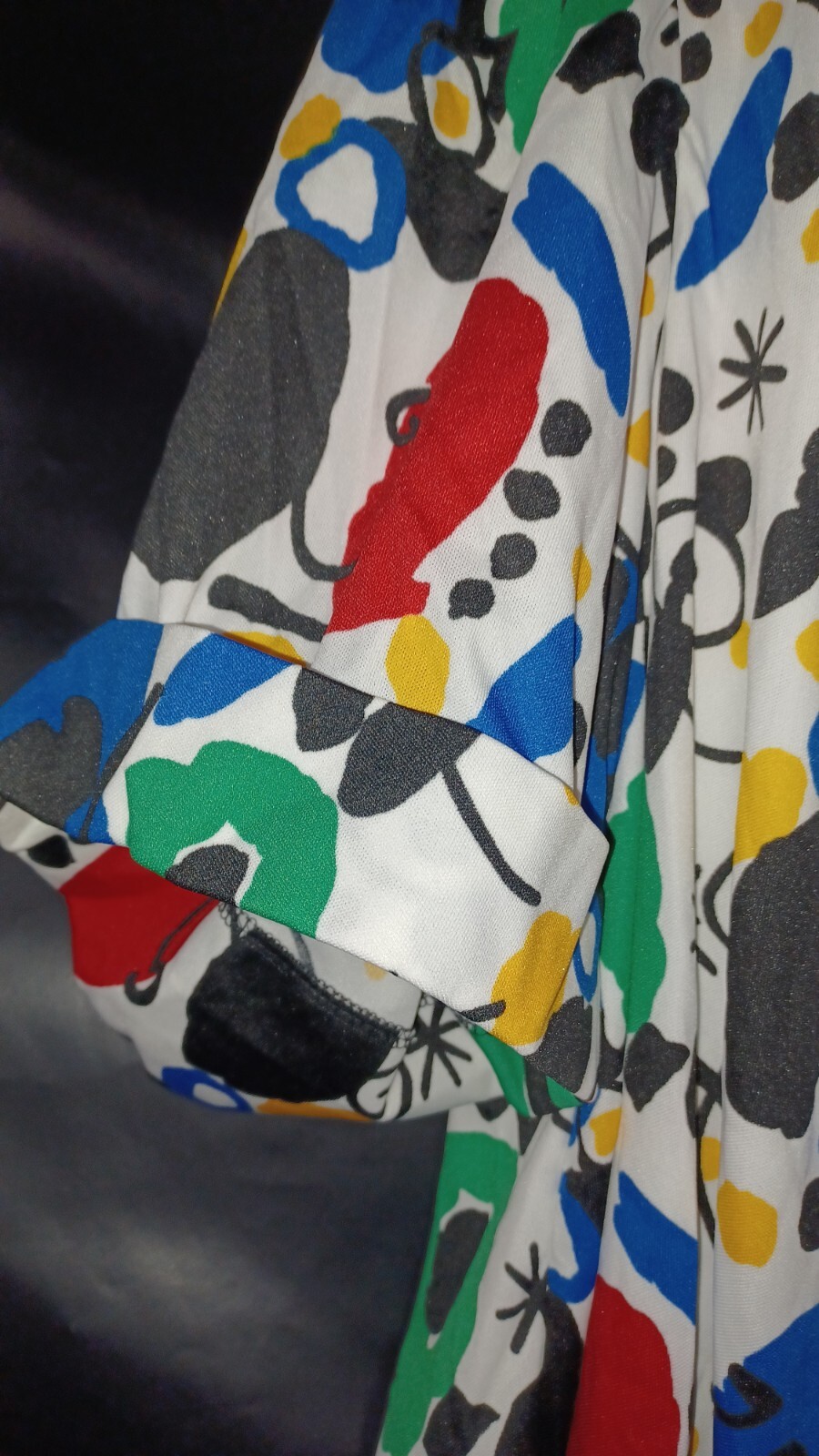 Vintage Top Notch v neck colorful Unique short Sleeve Top 20W 40 Blouse NWT