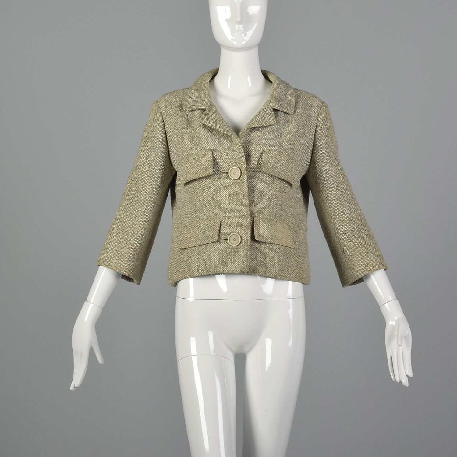 L1960s Balenciaga Haute Couture Numbered Tweed Jacket Classic Designer Timeless