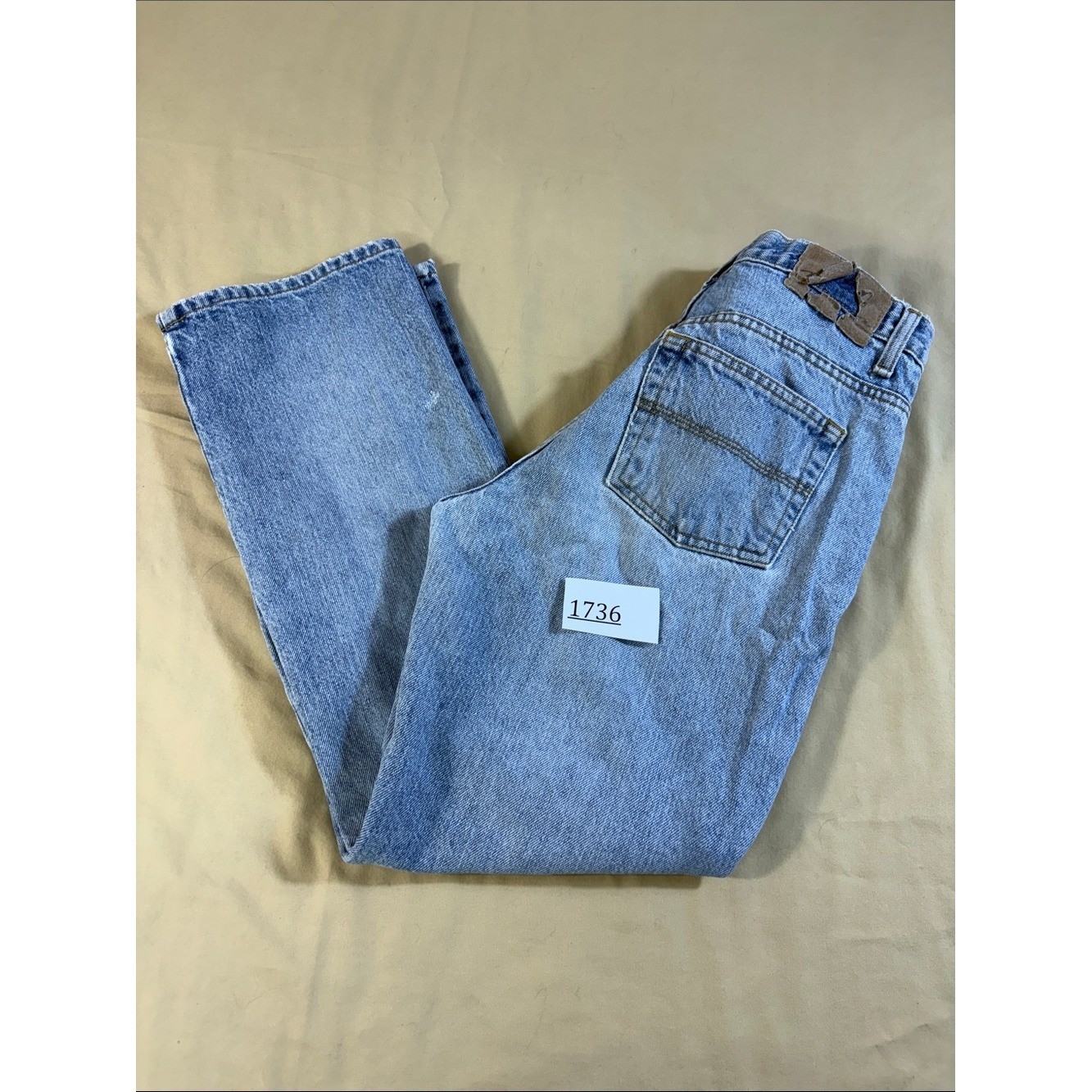 Vintage 90s Express Bleus Bootcut Light Wash Rigid 100% Cotton Denim 5/6S Petite