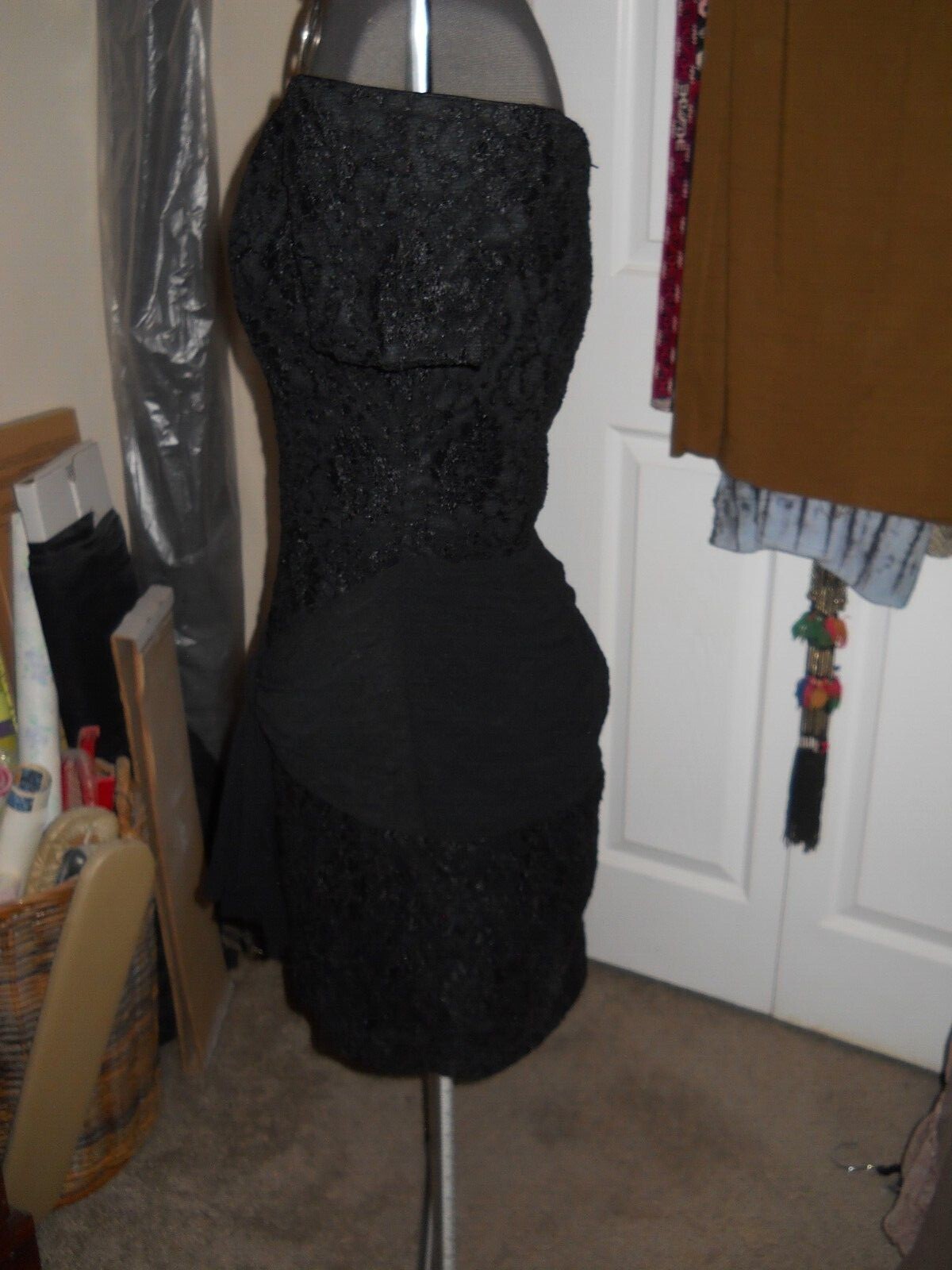 Vintage 90s L.A. Glo  *THE* Little Black Dress Off-Shoulder Wiggle Sheath 11/12