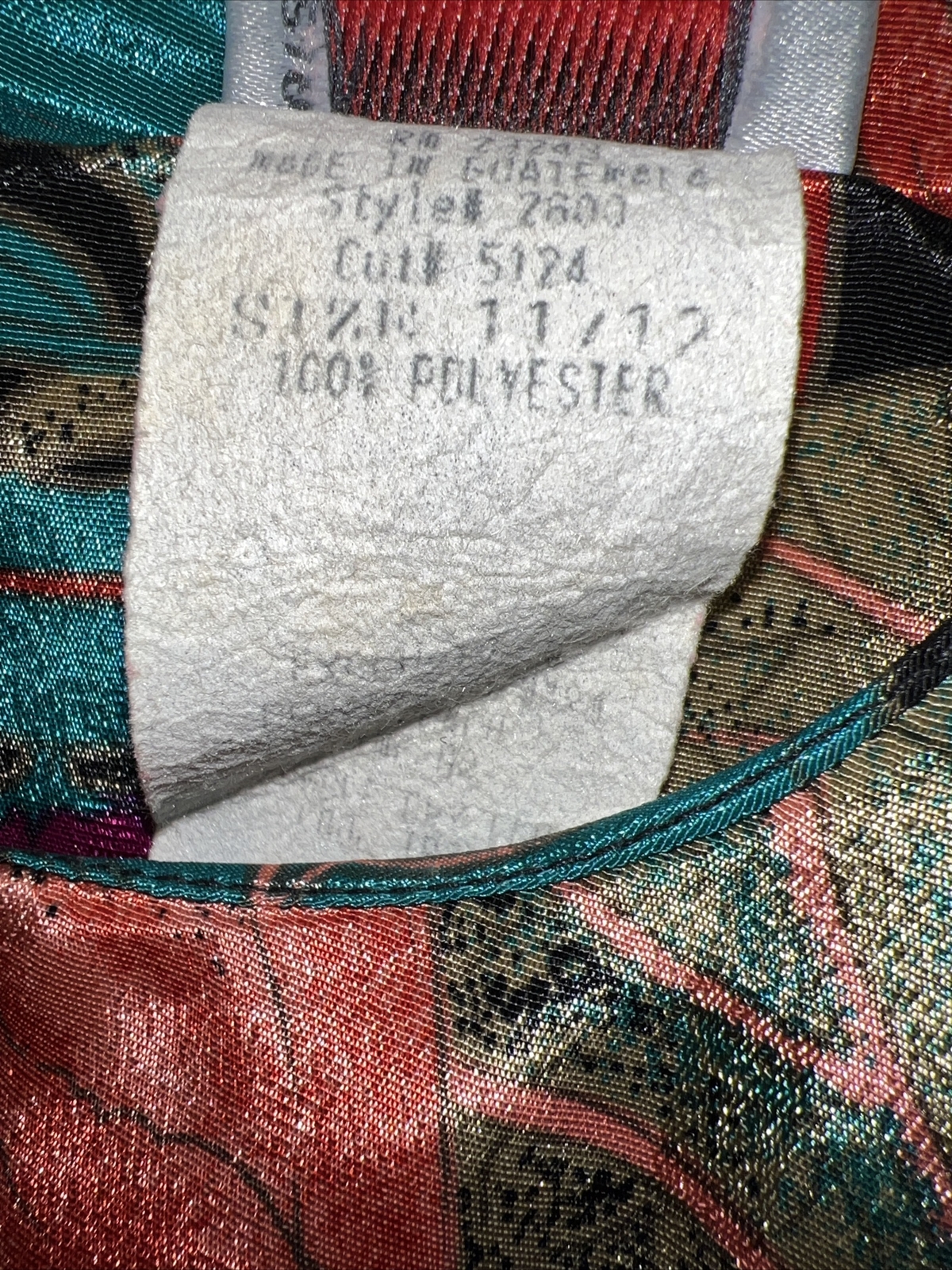 11, 12 Dress, Polyester Secretary 1980’s, Shelly Michaels, Tropical, Pleated Ski