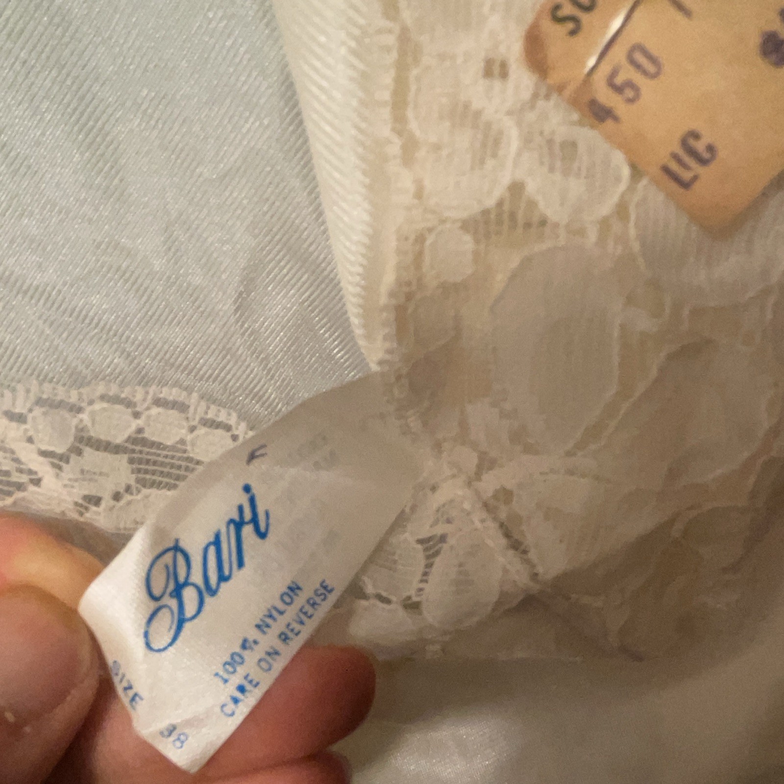 Barri Ivory Nylon Lace Trim Full Slip Regular Size 38 MPN 450