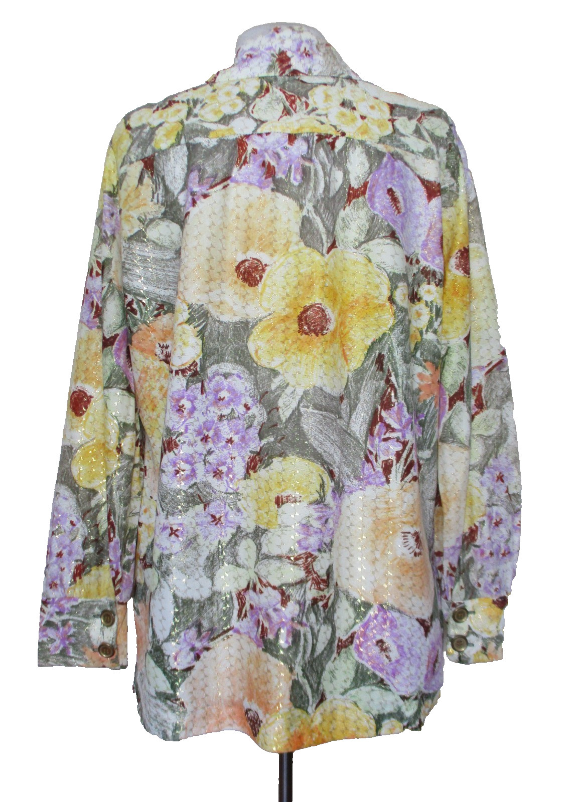 Vintage 70s Peggy Lou California Floral Print Top Button Up Blouse M/L Women