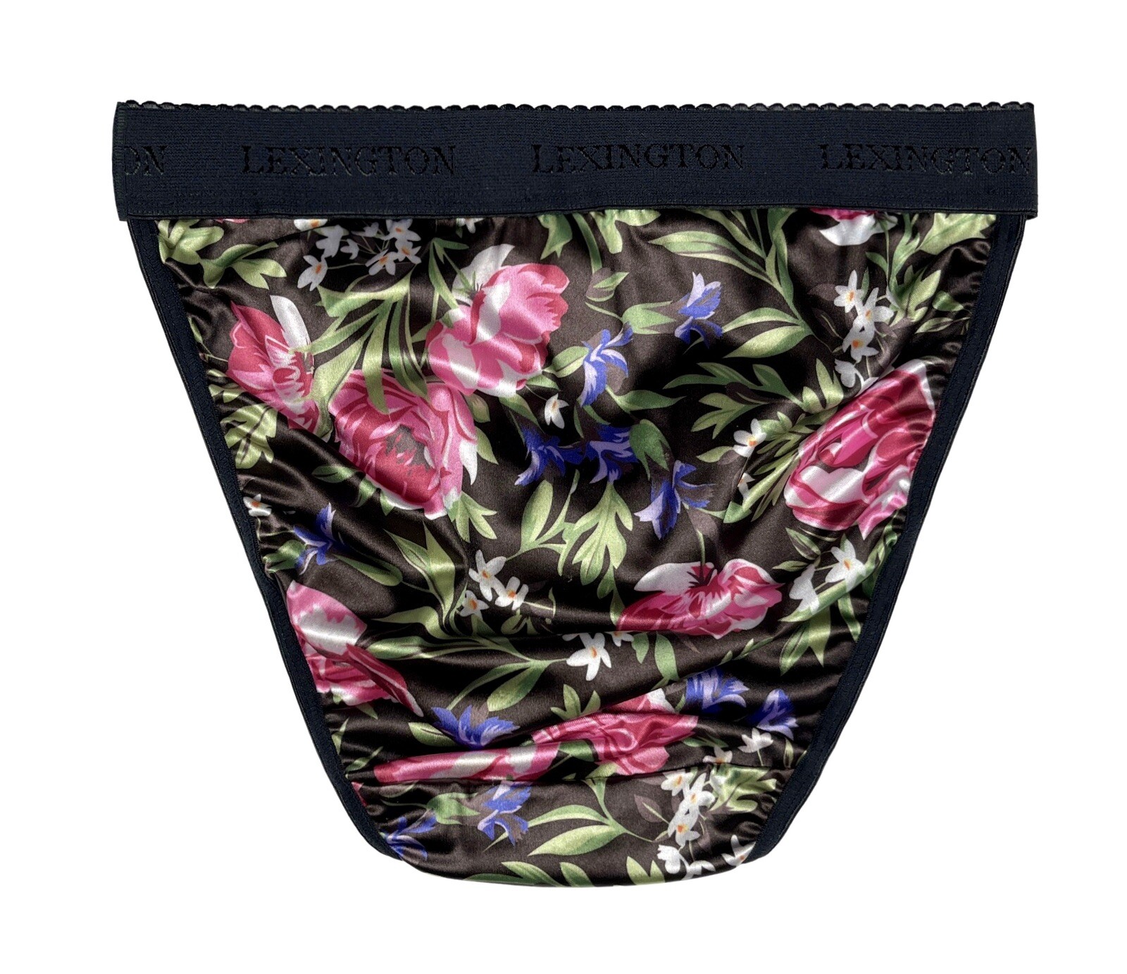 Rio Second Skin Satin Panty Wide Waistband Rose Floral Print XL