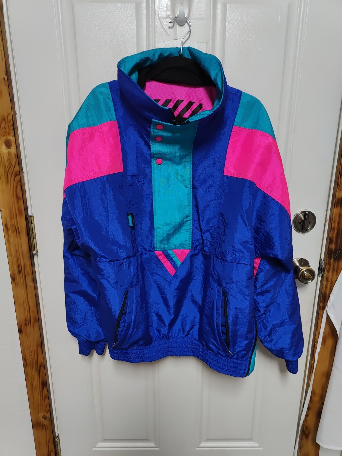 VTG Colorblock Windbreaker Pullover Medium SUNBUSTER Jacket Nylon Retro 1980s