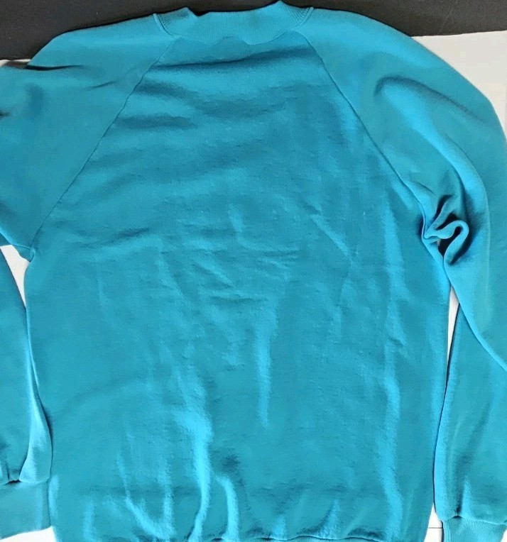 Vintage 80’s Descanso CA Desert Jerzees USA Womens L Turquoise Sweater