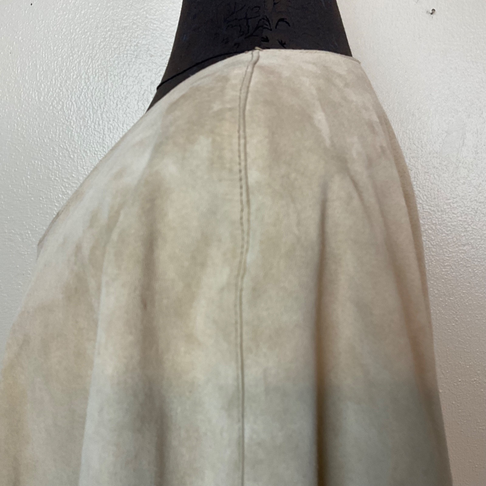 Vtg Uniform John Paul Richard Suede Leather Poncho Buckskin Tan Lined Western L