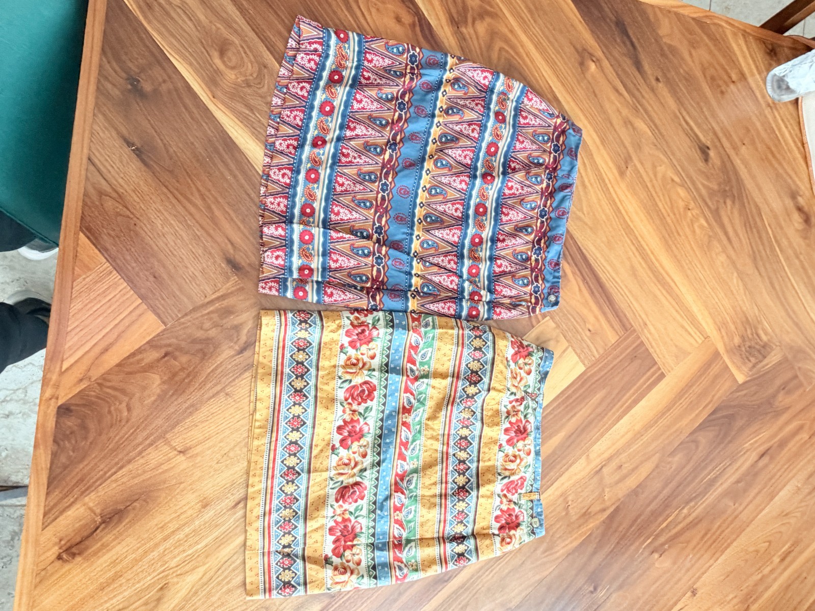 Breeches Vintage 1990’s wrap skirt lot (2) multi-color floral patterns size 8