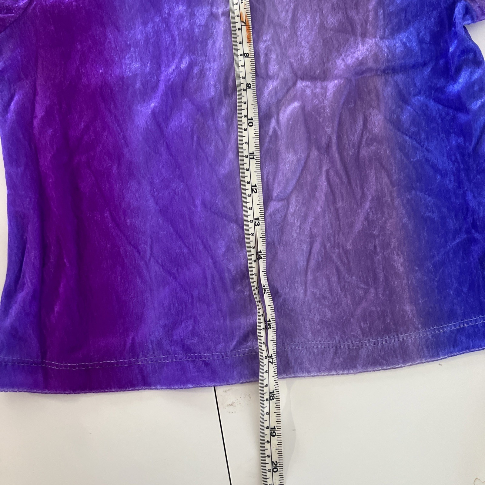 Vintage Amy Byer Girls Top Shirt Purple Ombré 90s Velvet Crop