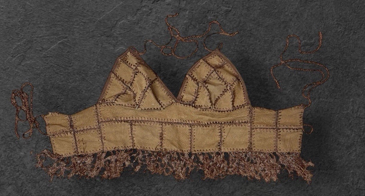 Y2K Suede Like Halter Top Size Med Stitched Western Cowgirl Festival Clubwear