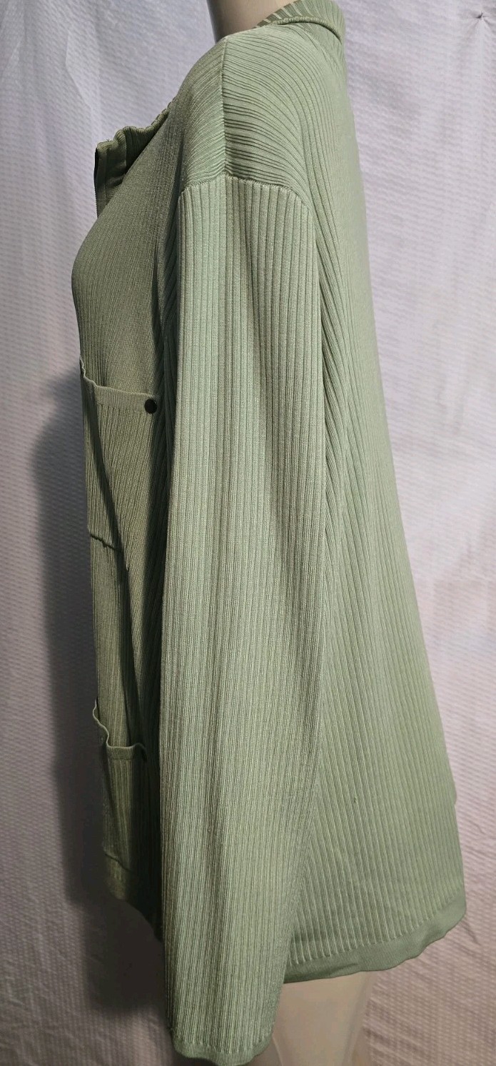 Elana by Tanner Silk 2-Piece Cardigan Jacket w Twin Tank Set Womens Size 2X Sage