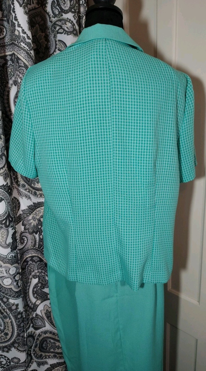 Miss Dorby Size 18 Vintage 2 Piece Aqua Dress
