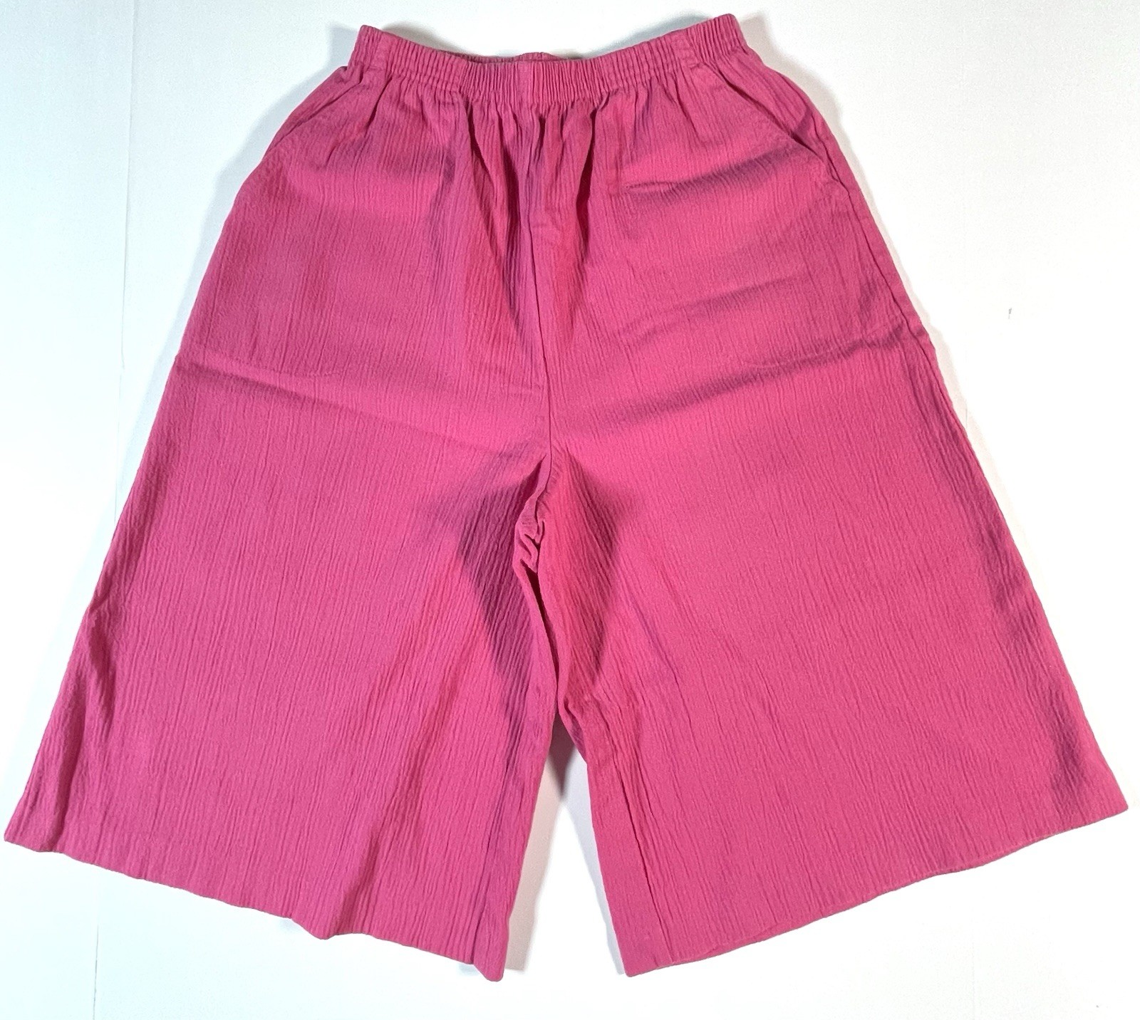 Blair Vintage Koolots Capri Pants Elastic Waist High Rise Wide Leg Size 10 Pink