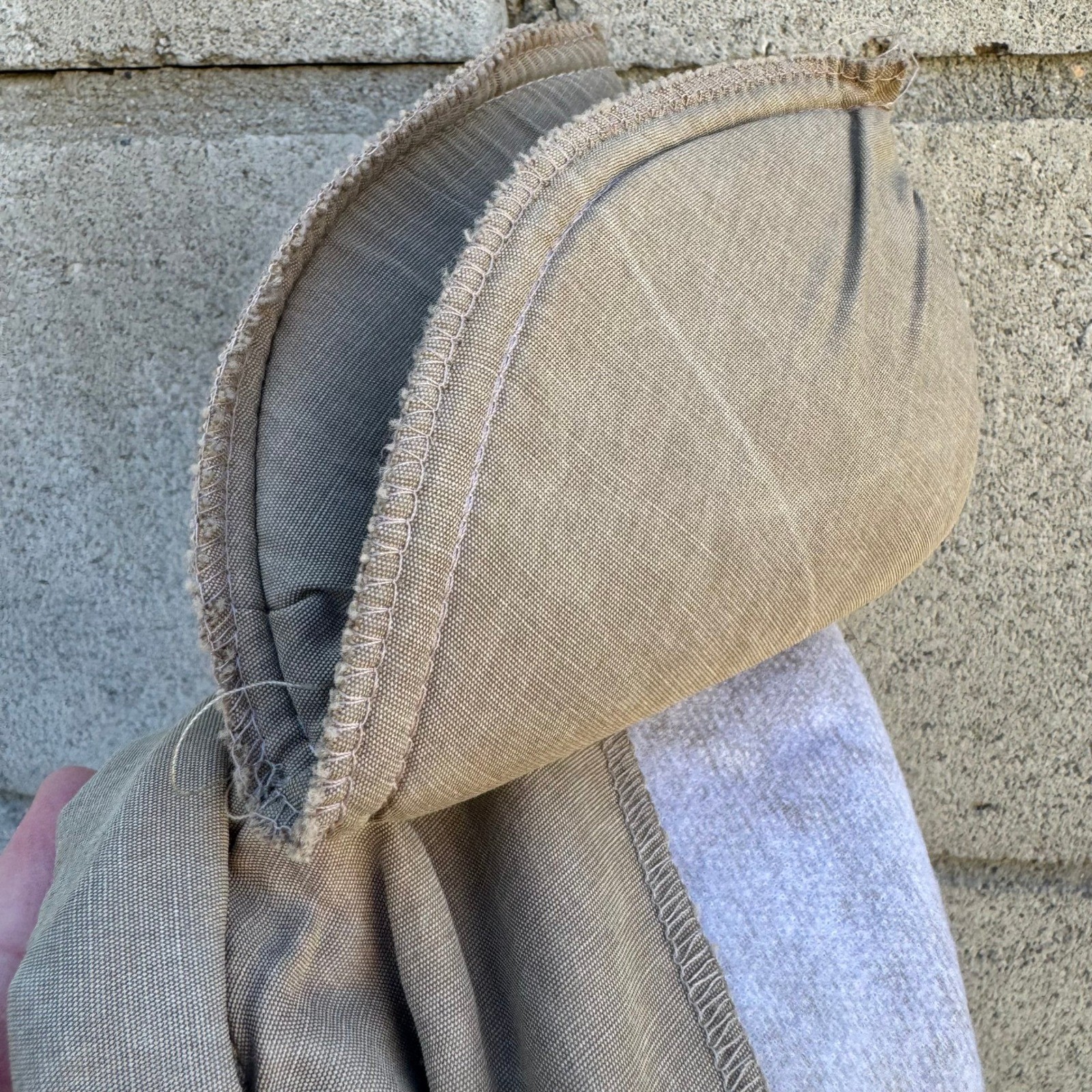 JSJ Petites Vintage 90s Mixed Media Pant Set Tan Striped Minimalist Officecore S