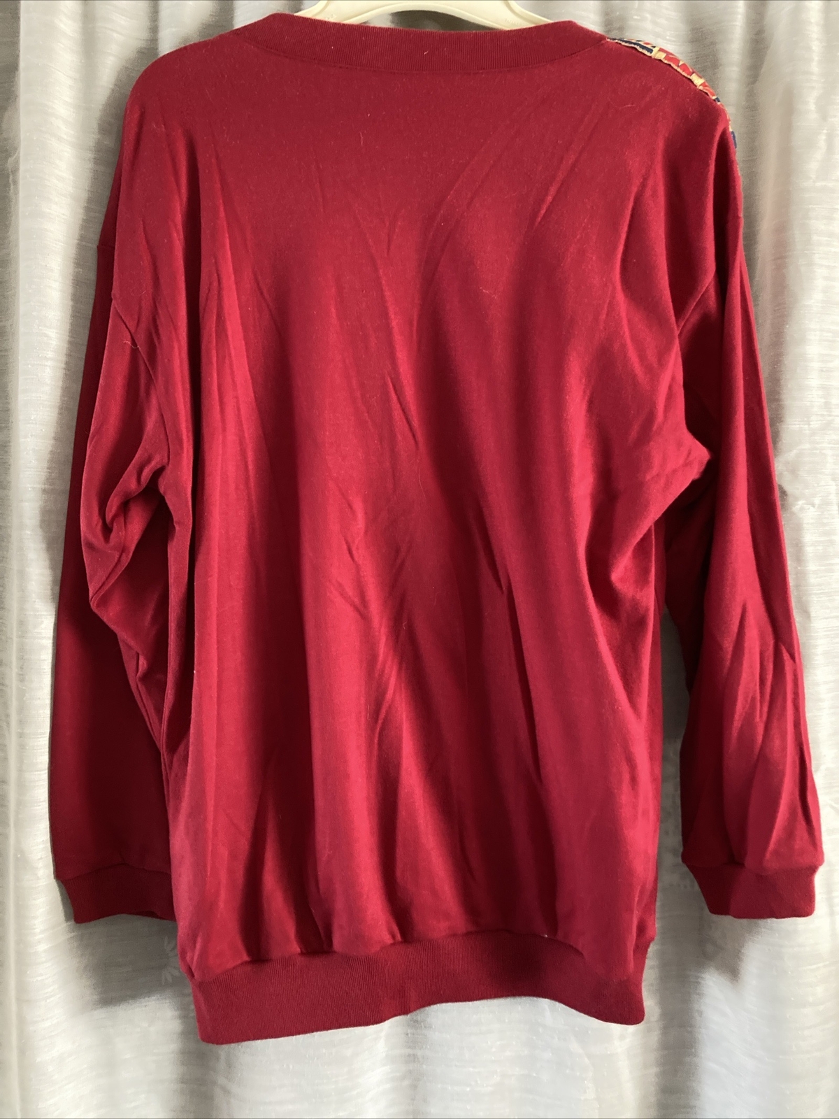 VTG Rafael Woman’s Sz M Red Button Up Cardigan 3/4 Sleeve