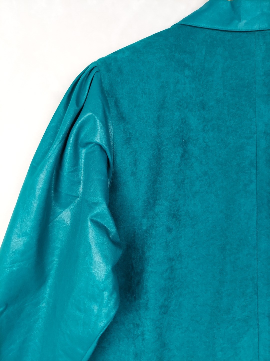 Vintage City Girl Blazer Jacket Womens 10 Teal Green Shoulder Pads Pockets Rodeo