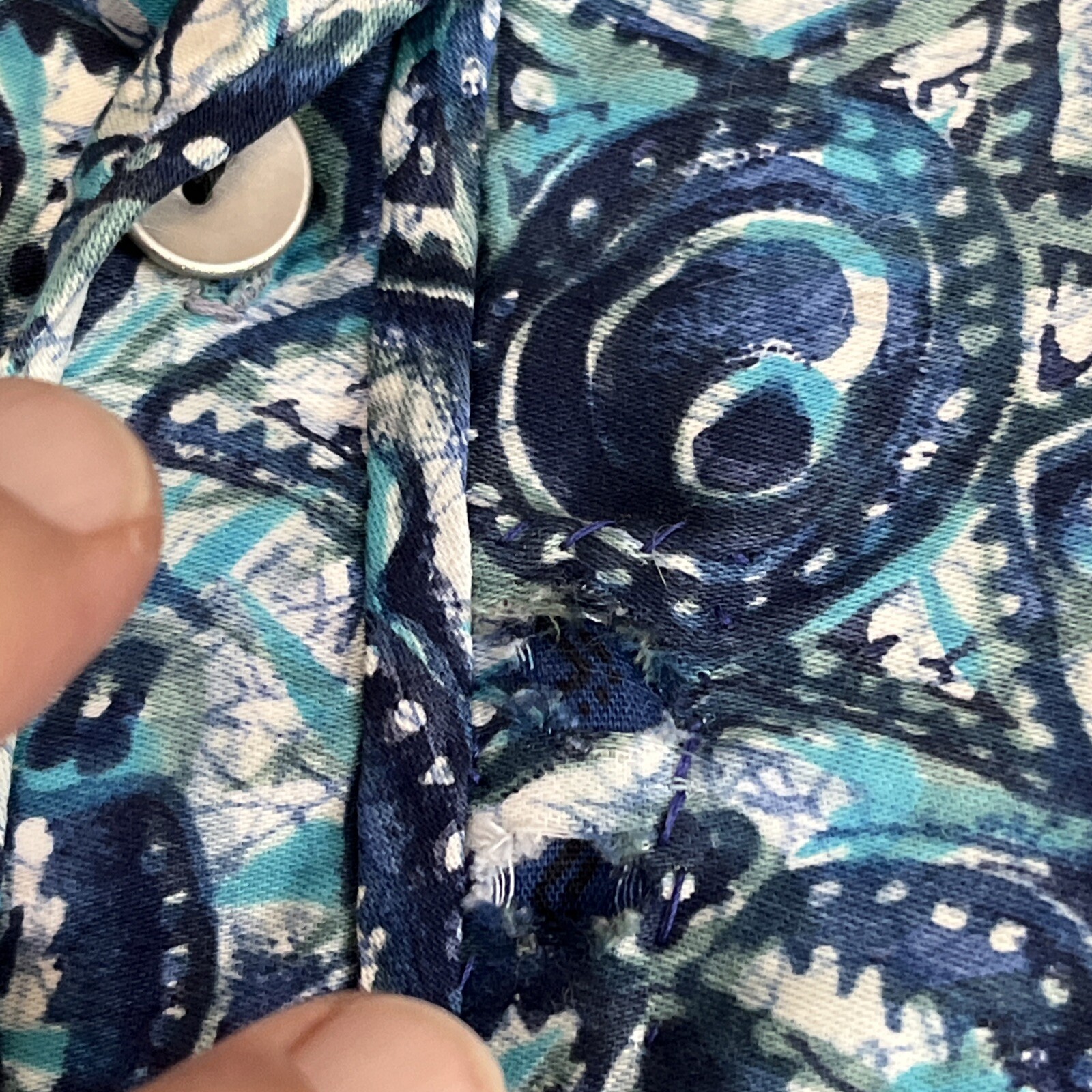 1950s Vintage Women S Robin’s For Iolani Aloha Shirt Repaired Selvedge Rayon
